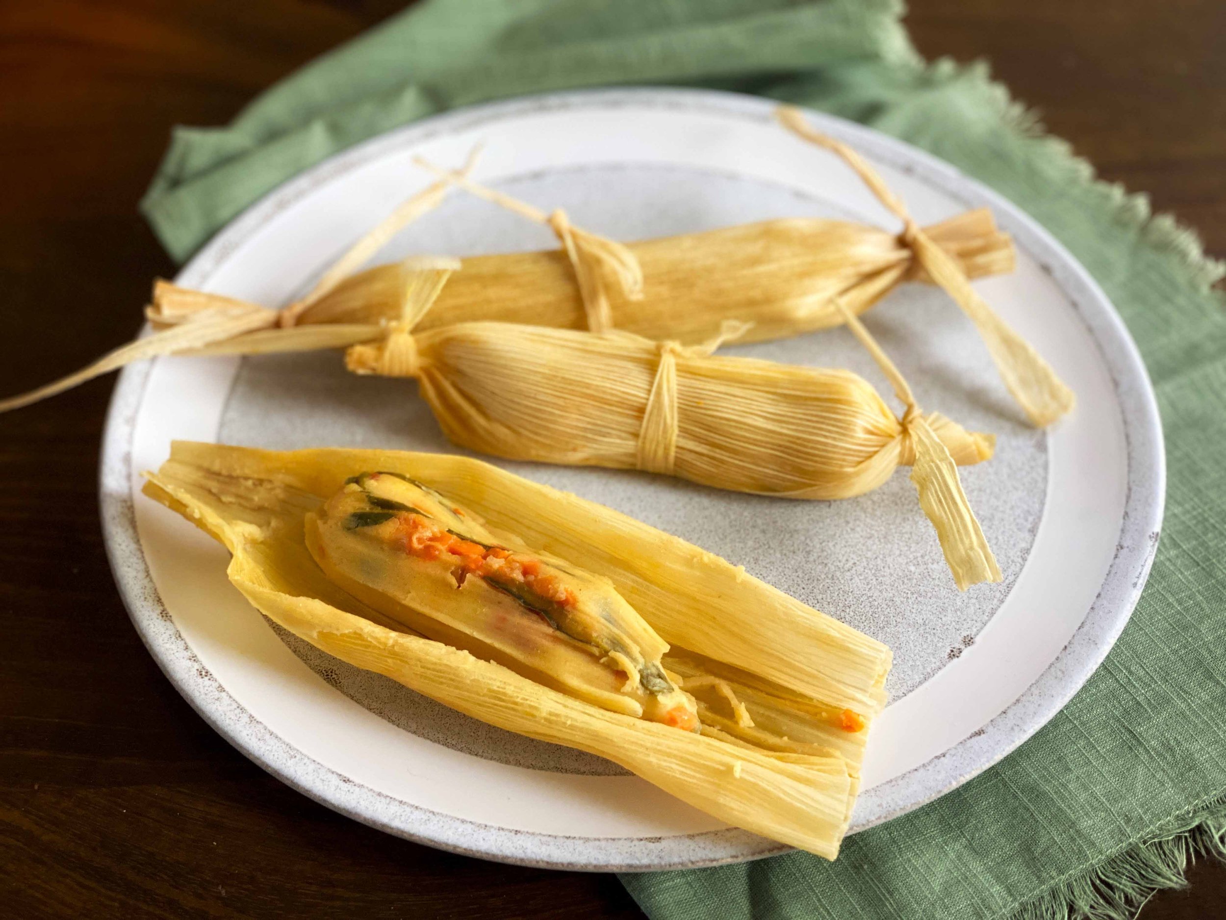 Sweet Potato and Vegetable Picadillo Tamales