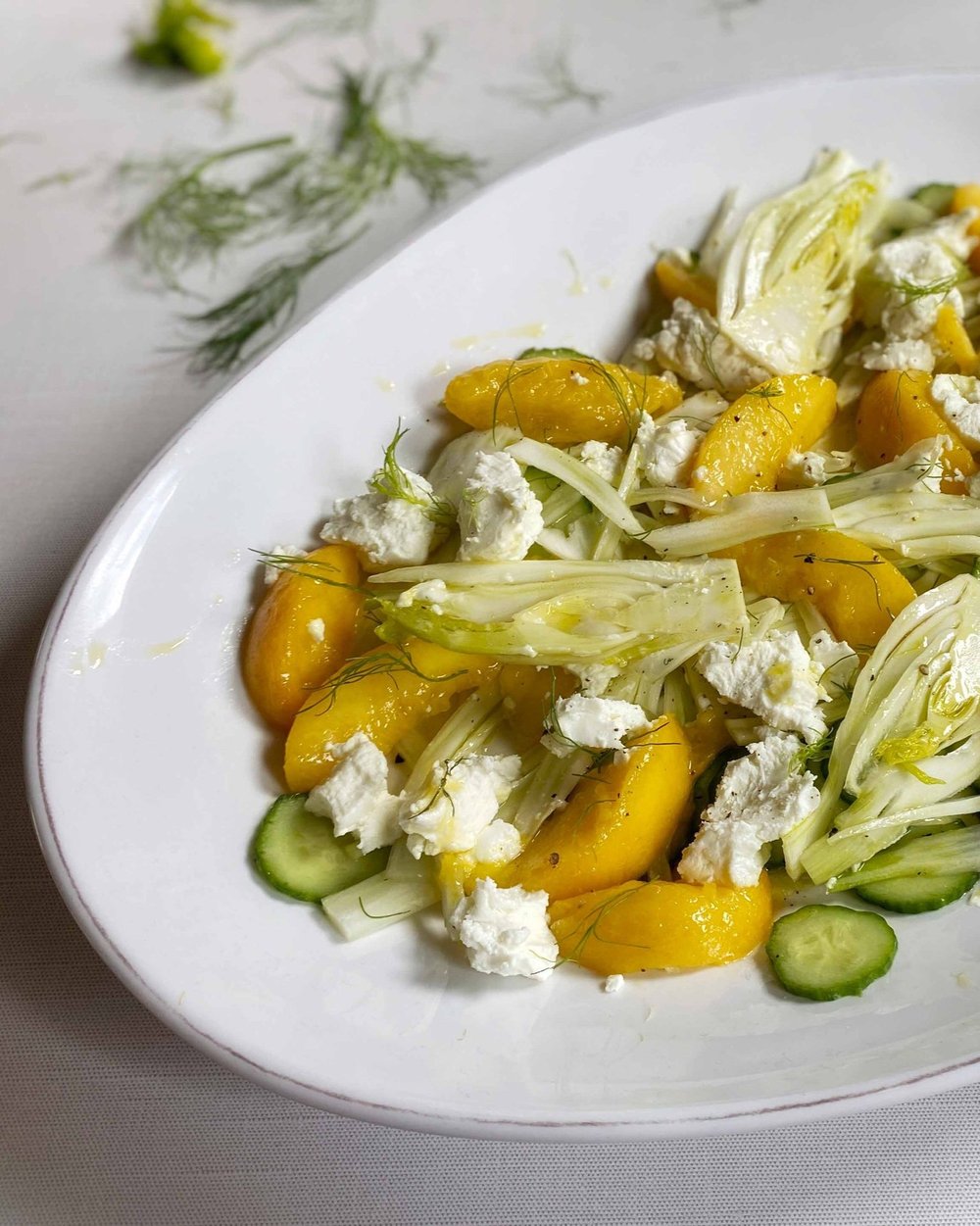 Claudia Roden's Fennel, Peach and Goat Cheese Salad