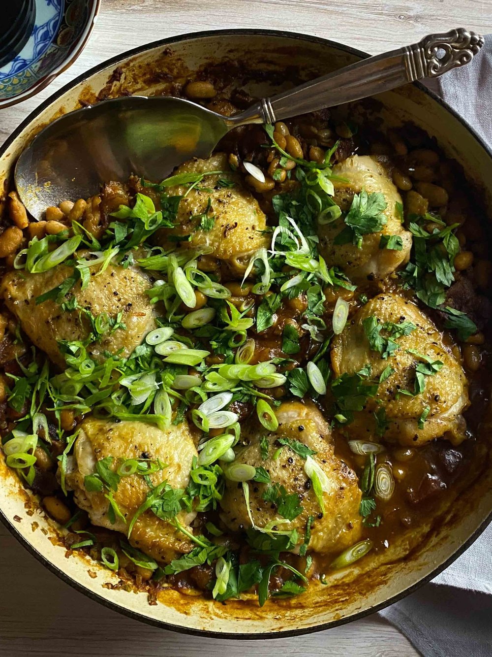 Tanya Holland's Chicken Thighs with Barbecue Beans