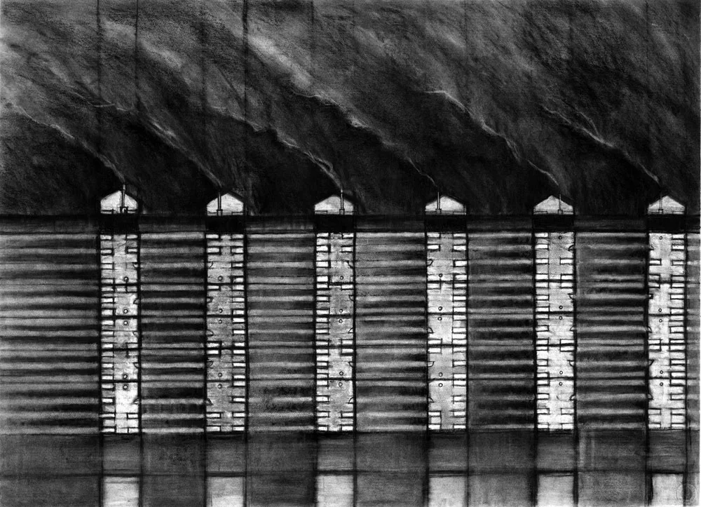 Barracks-Who's Next? charcoal on paper 22 x 30