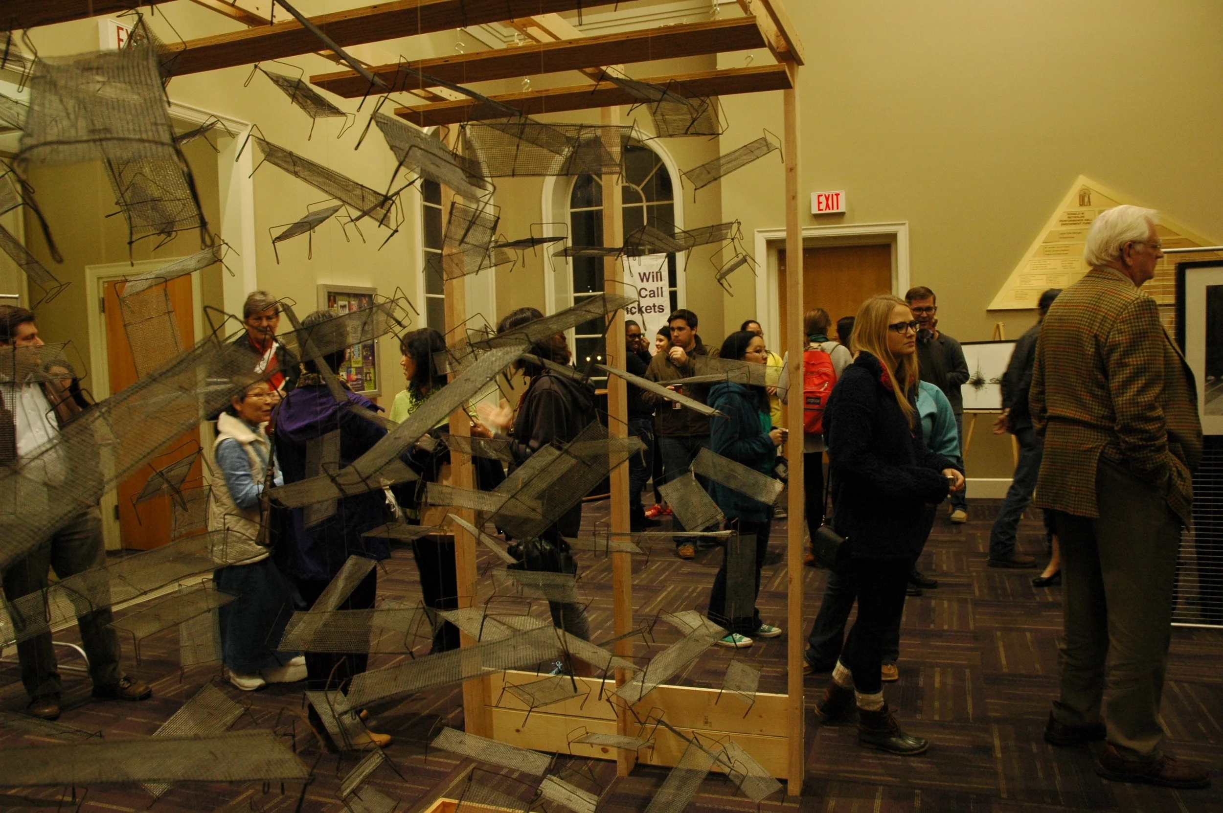 Exhibit at Reynolds Performance Hall, University of Central Arkansas for opening of Gaman . Photo by Nancy Chikaraishi