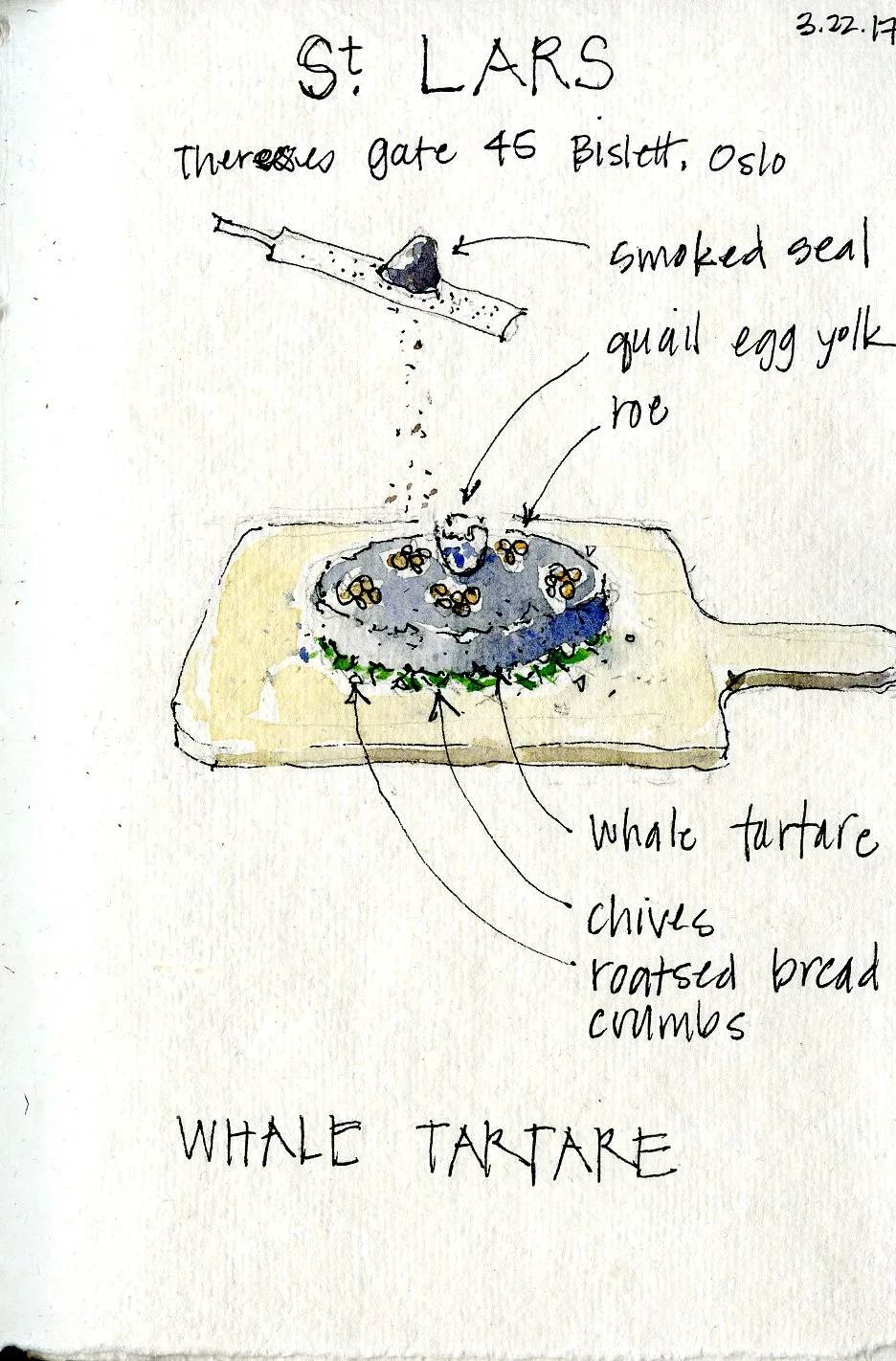 Whale Tartare at St. Lars, Oslo, Norway