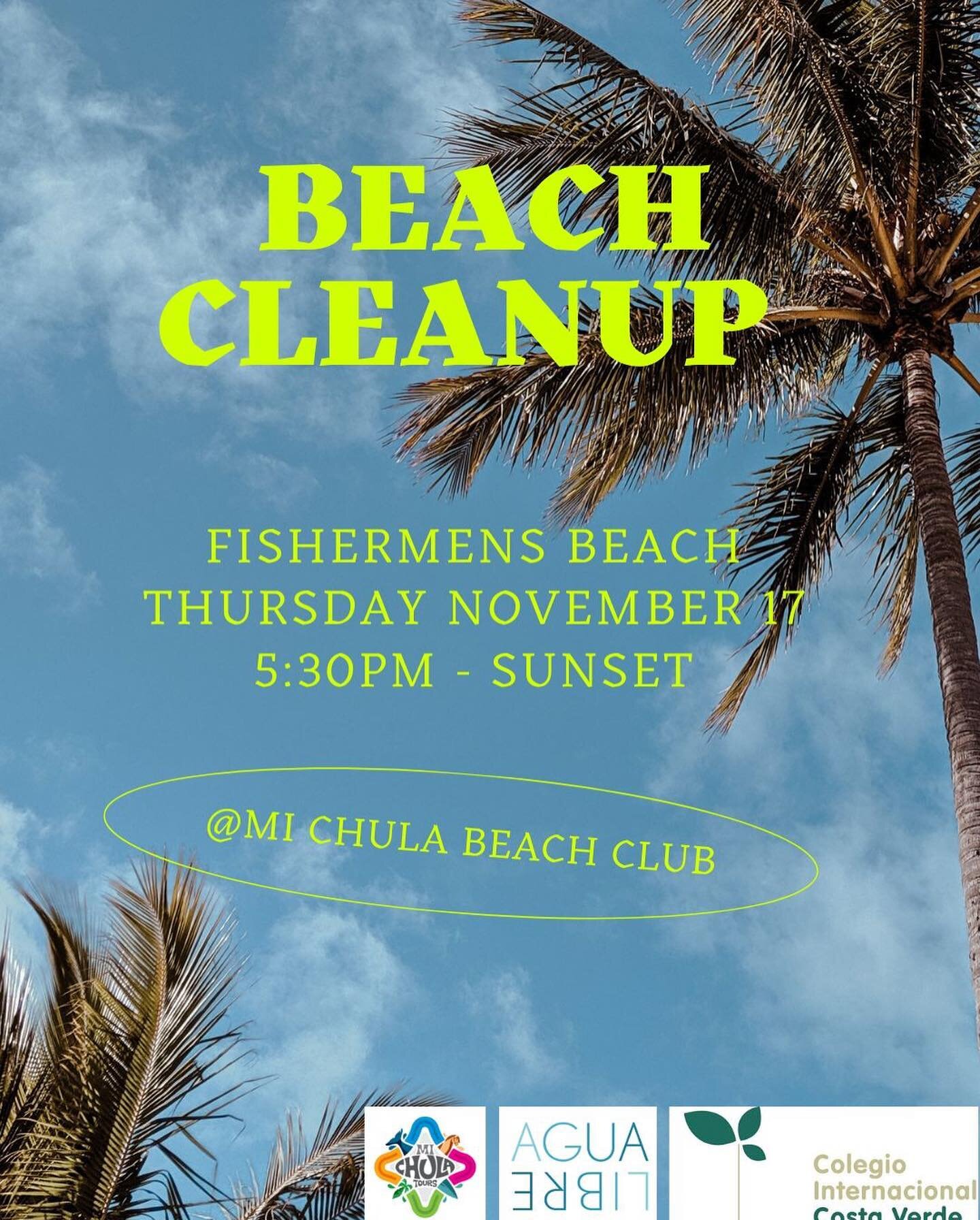 Beach Cleanup Thursday @michulabeachclub See you there!

Limpieza de playa este jueves. &iexcl;Nos@vemos all&iacute;!