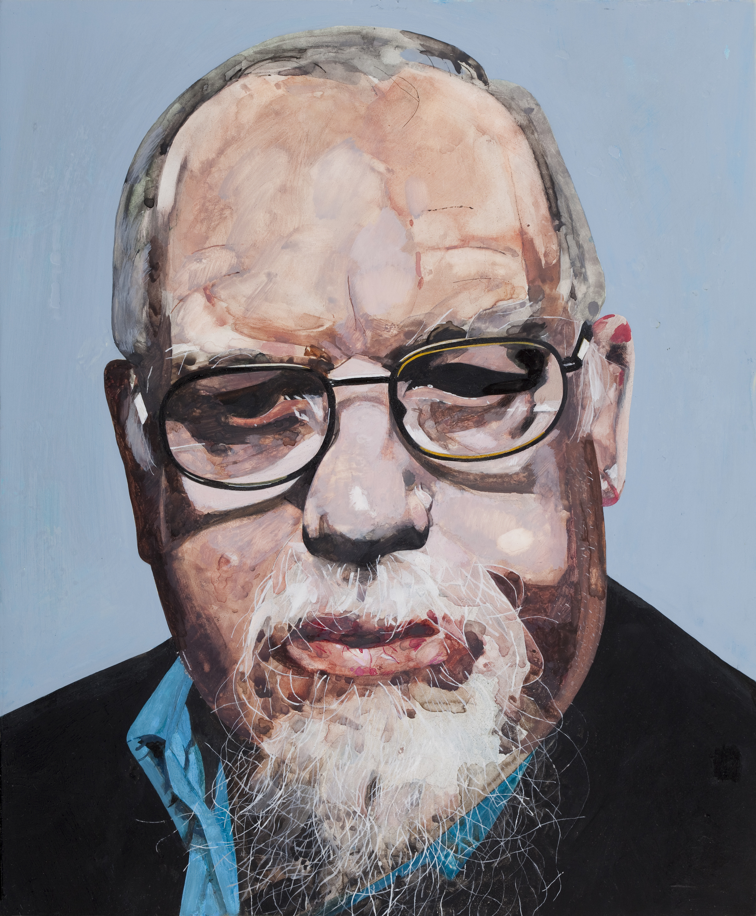 Copy of self-portrait by Sir Peter Blake.