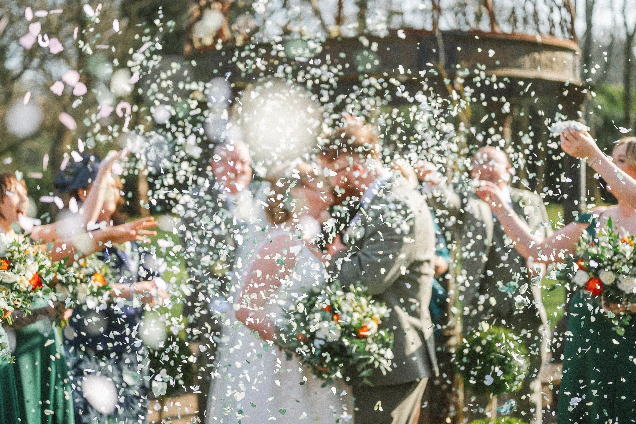 Somewhere amongst the confetti is Kim &amp; Ryan during their Wedding at @beamishhallweddings

If you can try and choose confetti which floats in the air for longer - and always get LOADS!

#durhamweddingphotographer
#newcastleweddingphotographer
#be