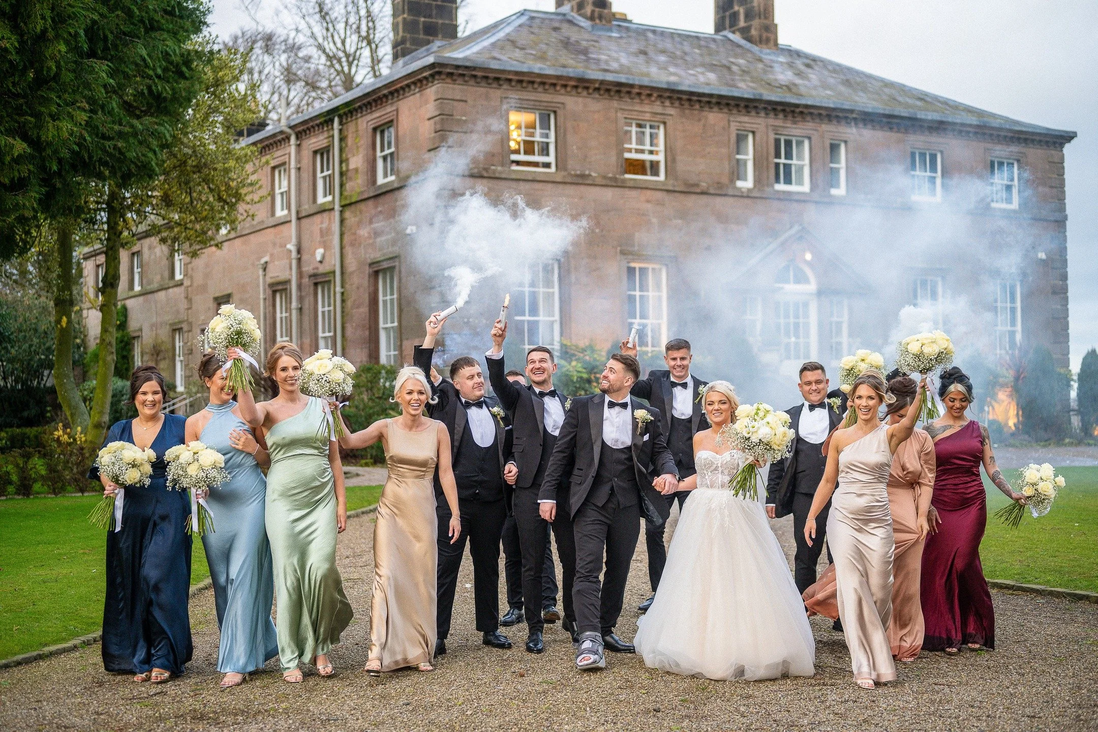 Brittany &amp; Ben (in full moonboot 😮) with Wedding party during their Wedding at @thecharltonhall.

Getting married? Get in touch! 

#durhamweddingphotographer
#newcastleweddingphotographer
#charltonhall
#northeastweddingphotographer
#weddingphoto