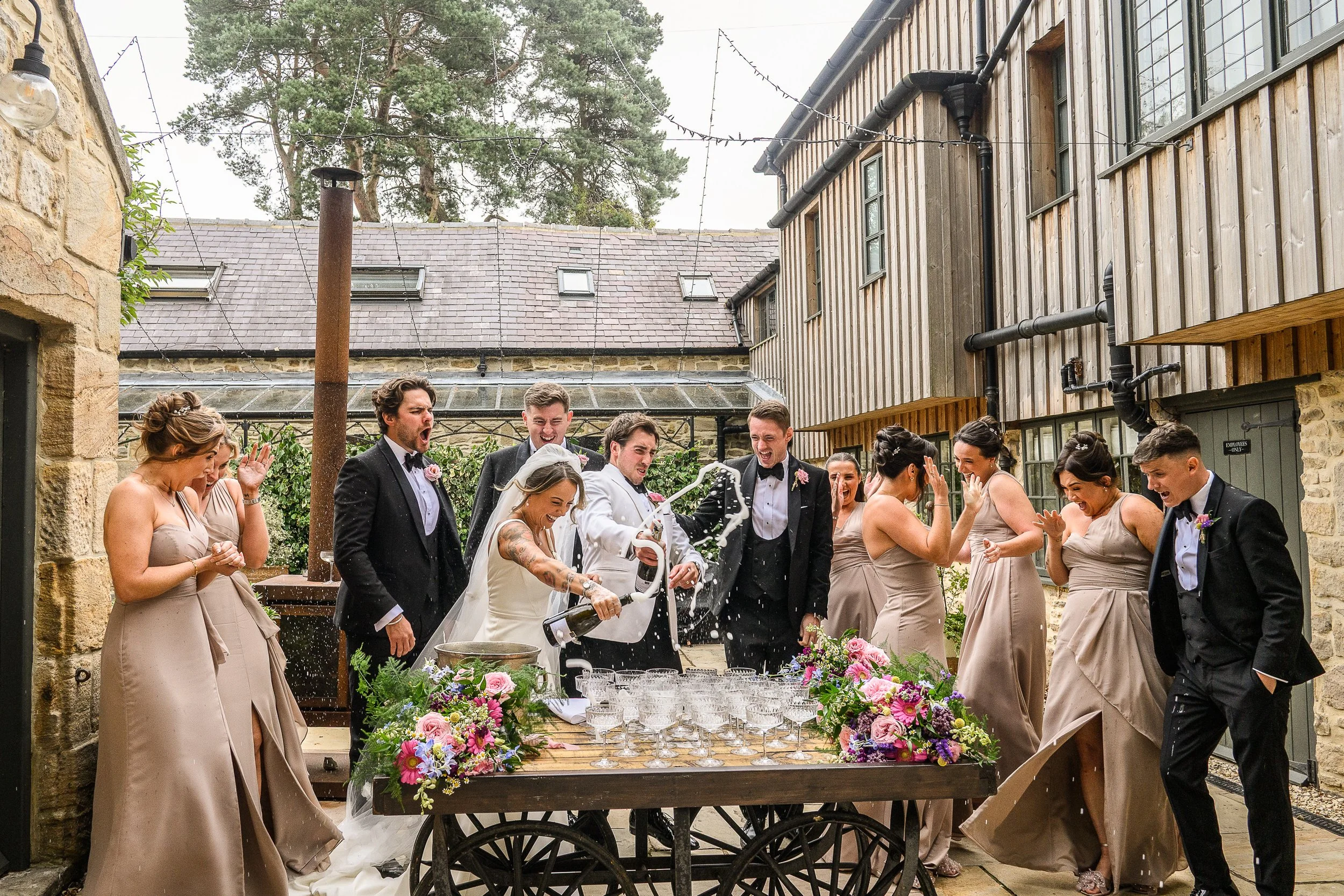 @brogs_miller and Chris' champagne pour during their Wedding at the absolutely stunning @haltongroveweddings. It's more like celebrating on a podium to be fair!

Venue: @haltongroveweddings 
Videographer: @abigailgracevideography 
Dress: @theweddingd