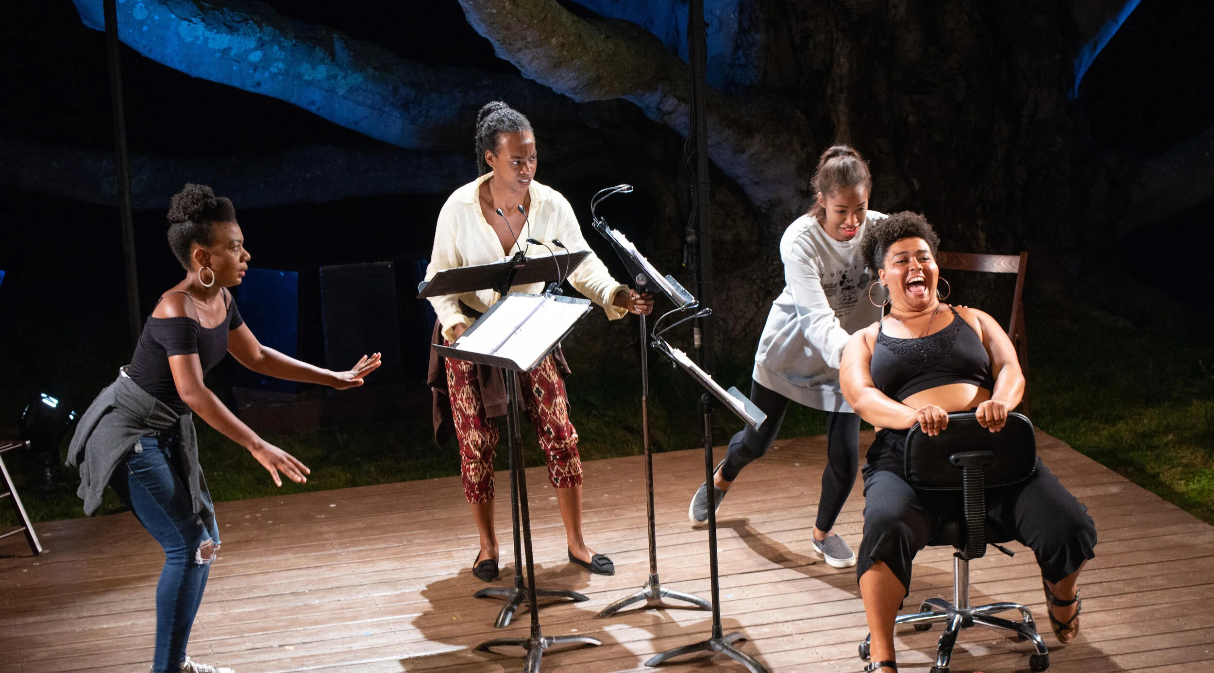 it’s not a trip it’s a journey by Charly Evon Simpson at The Eugene O’Neill Theater Center Director: Nicole A. Watson | Dramaturg: Liz Frankel | Assistant Director: Leslie Roth Cast: Deonna Bouye, Fedna Jacquet, Kita Updike & Cristina Pitter Photography: Isaak Berliner
