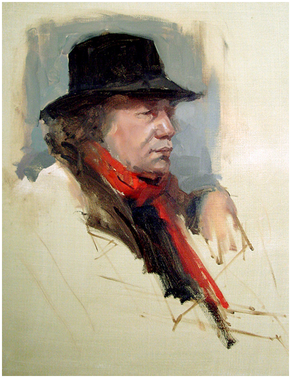 Portrait with Red Scarf