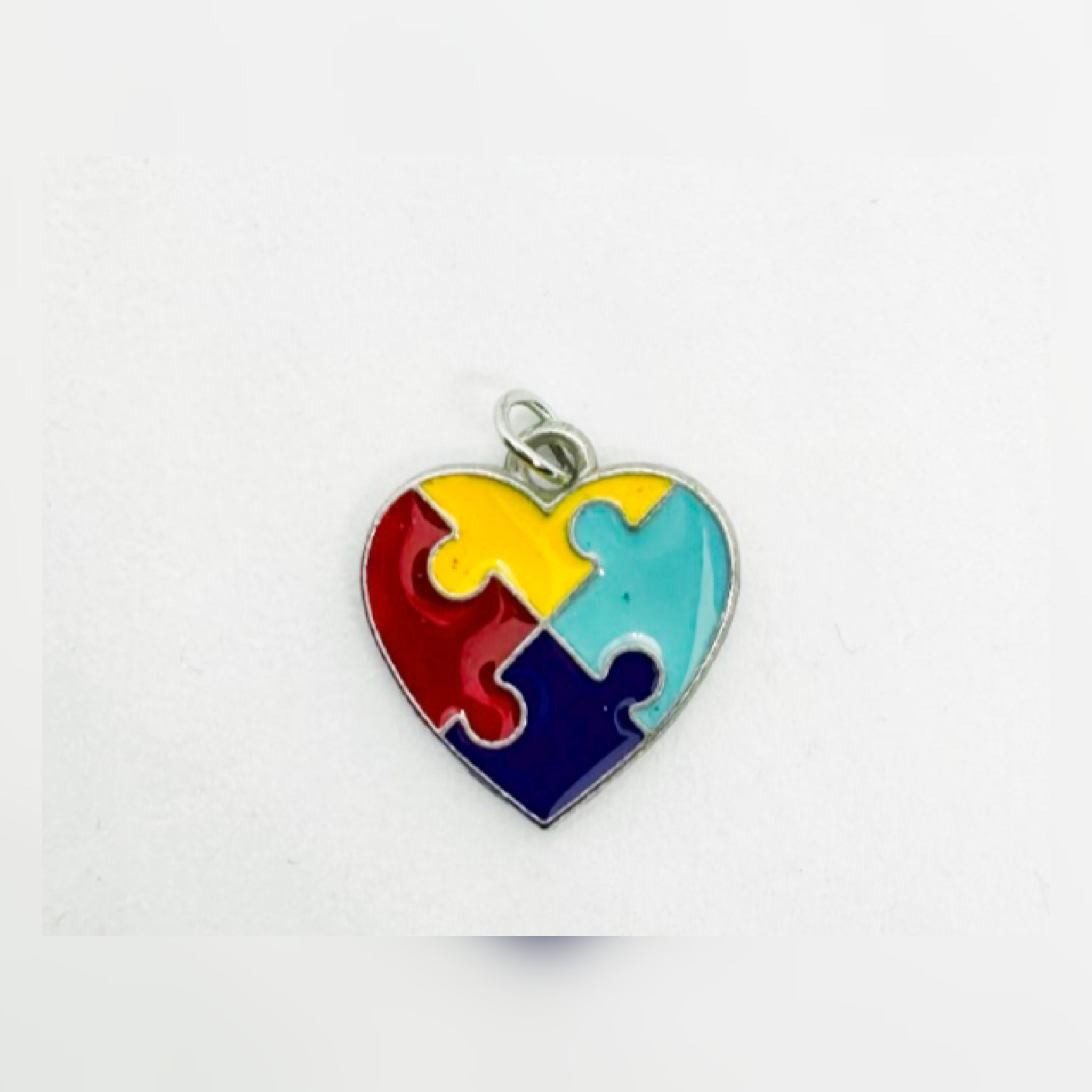 Enamel Autism Heart Charm