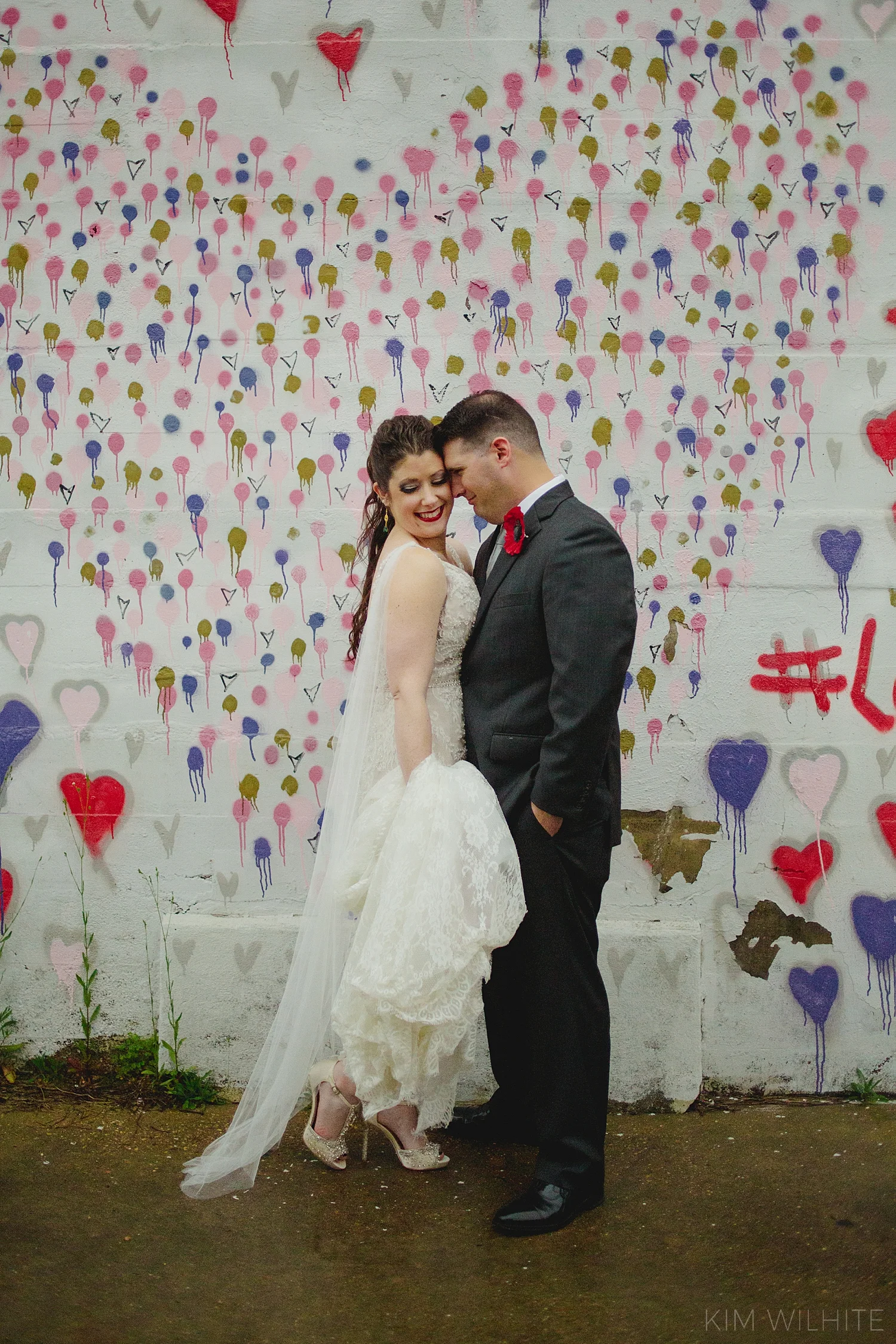 Graffiti Wall Bridal Photo