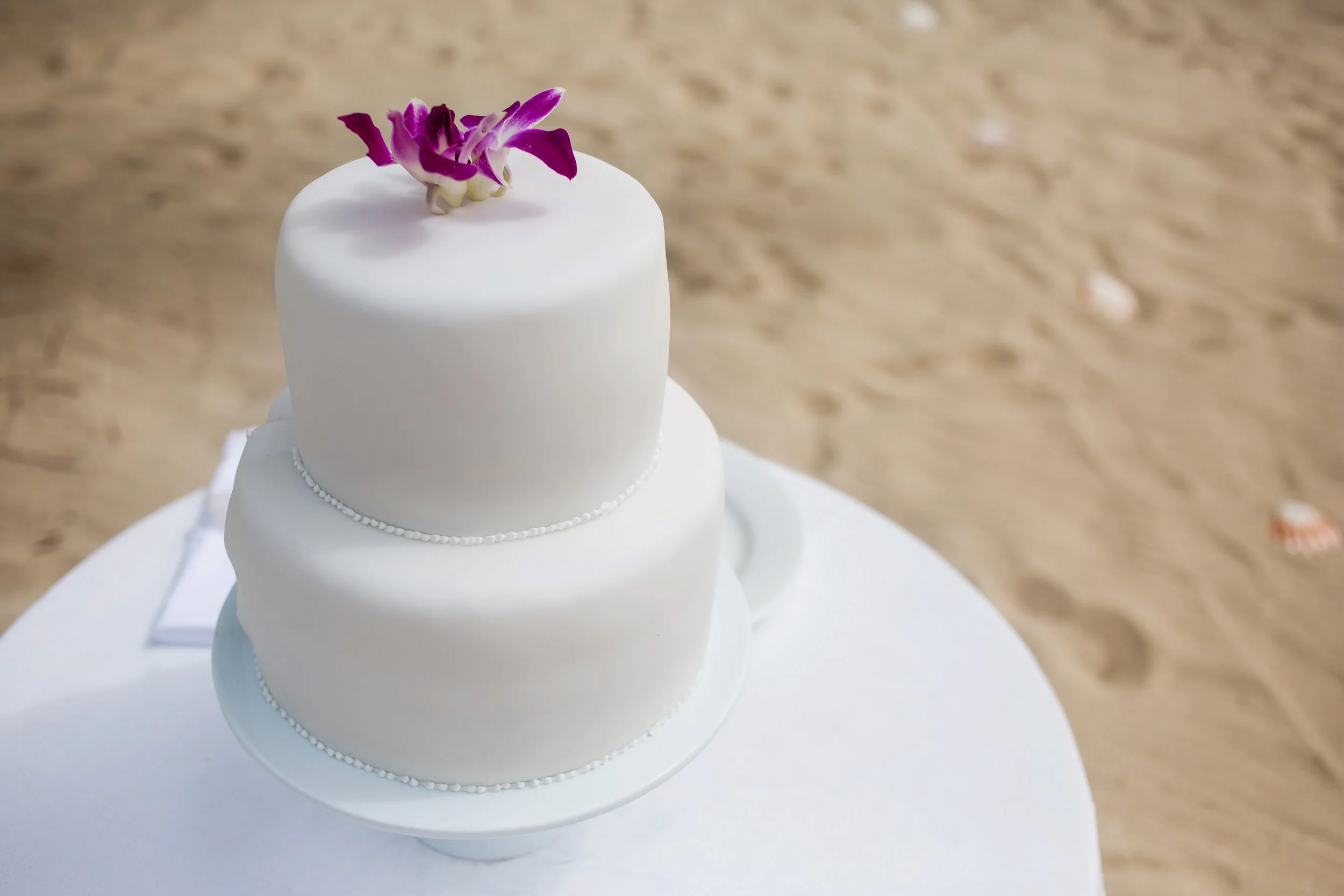 Wedding cake provided by destination wedding venue.
