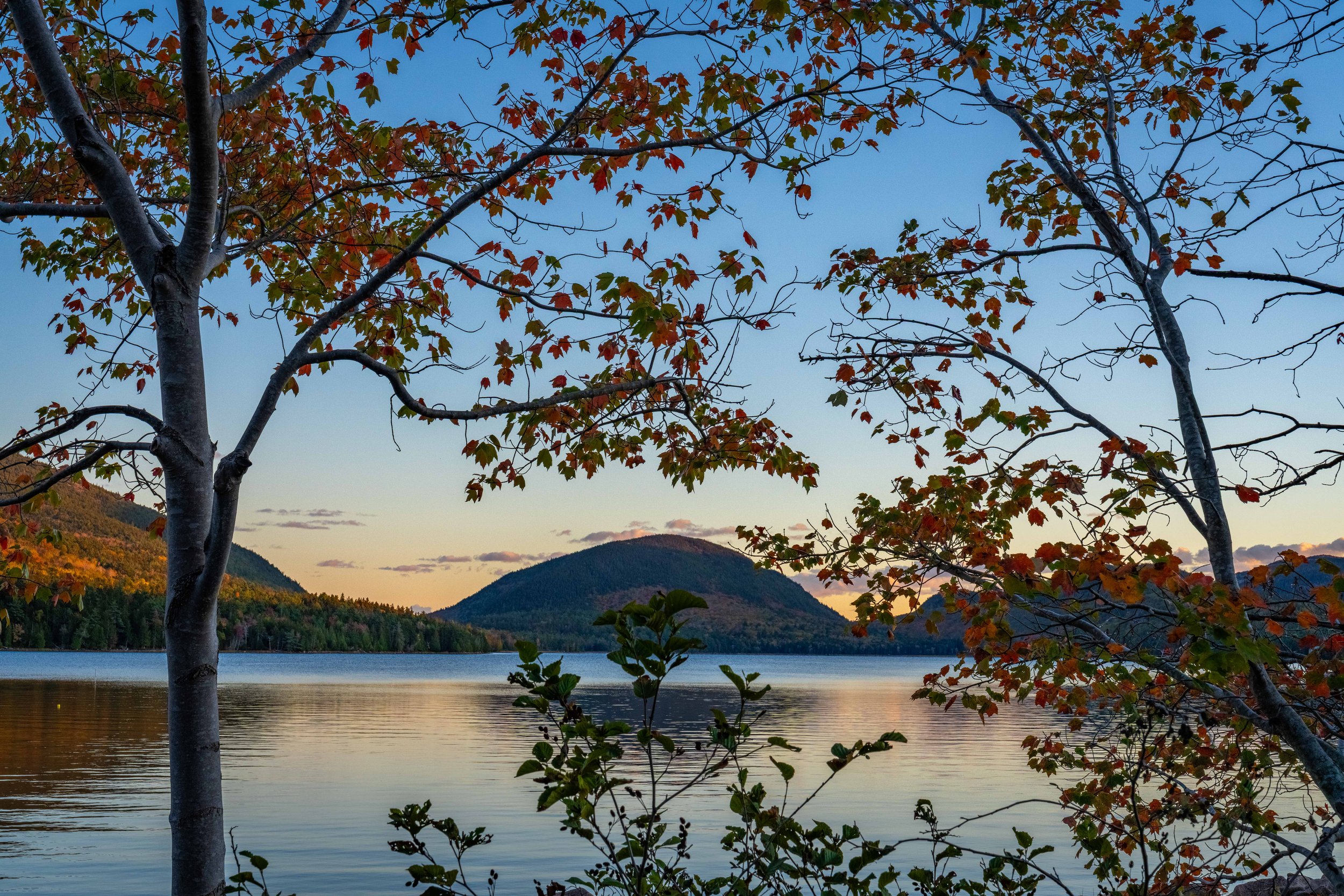 Eagle Lake Sunset Acadia NP Fall 2025