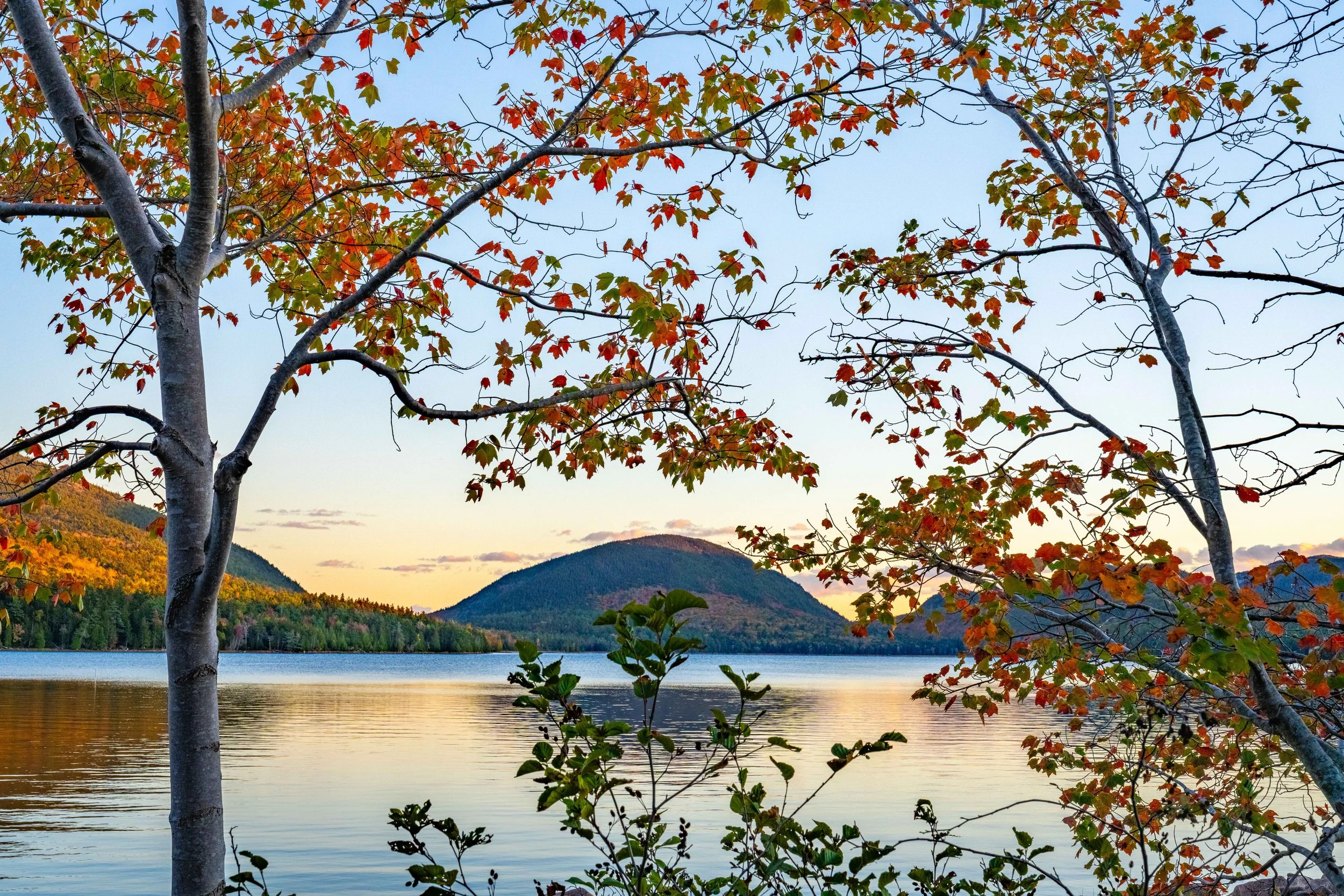 Eagle Lake Sunset Acadia NP Fall 2025