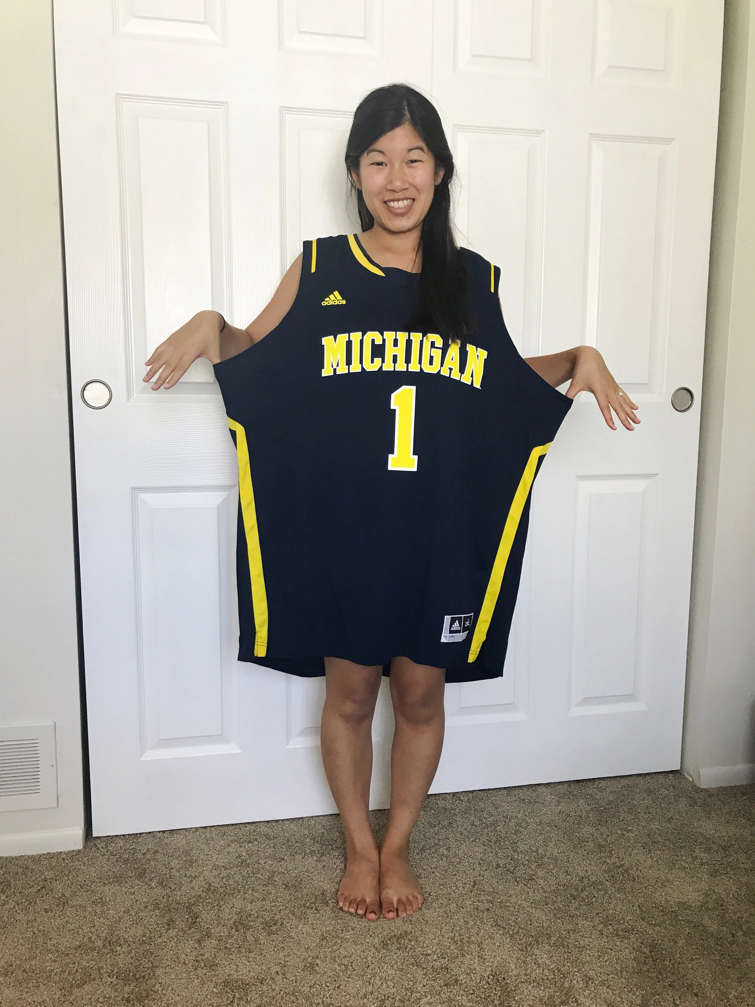 This is the before photo. 2XL shirt seems to be the right length of dress for me ;) 