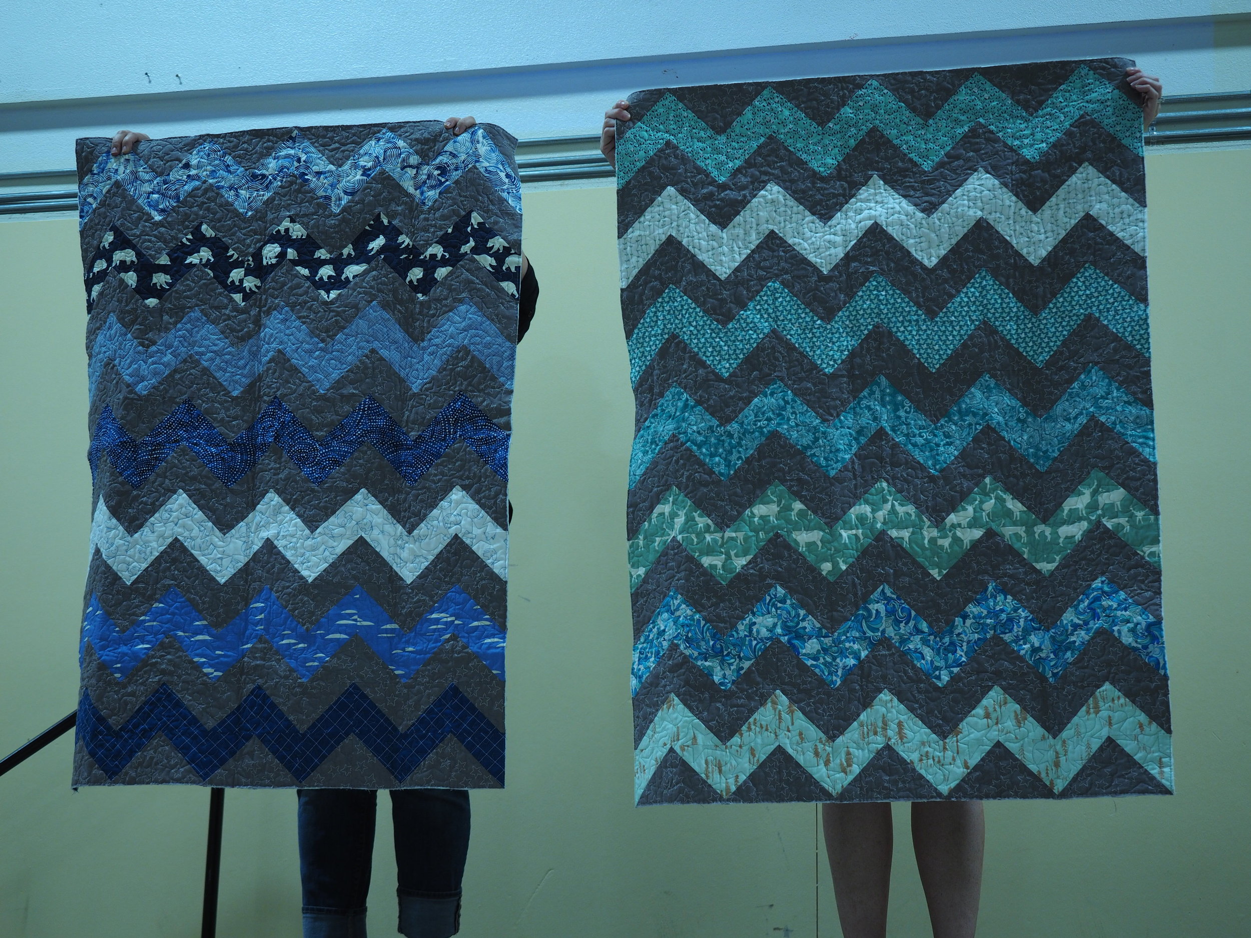  Lilly  Chevron Twins&nbsp;  Quilted by Nancy Stovall 