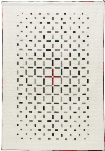 One example of a memorial quilt Lori has made, entitled Genevieve's Red Cross