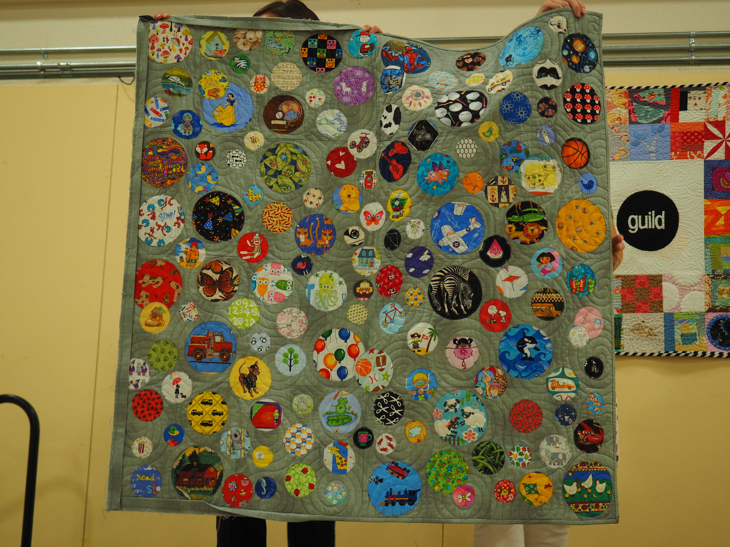  Megan Woolery  @megaroon477  - I Spy a Circle  Quilted by Susan Boutwell 