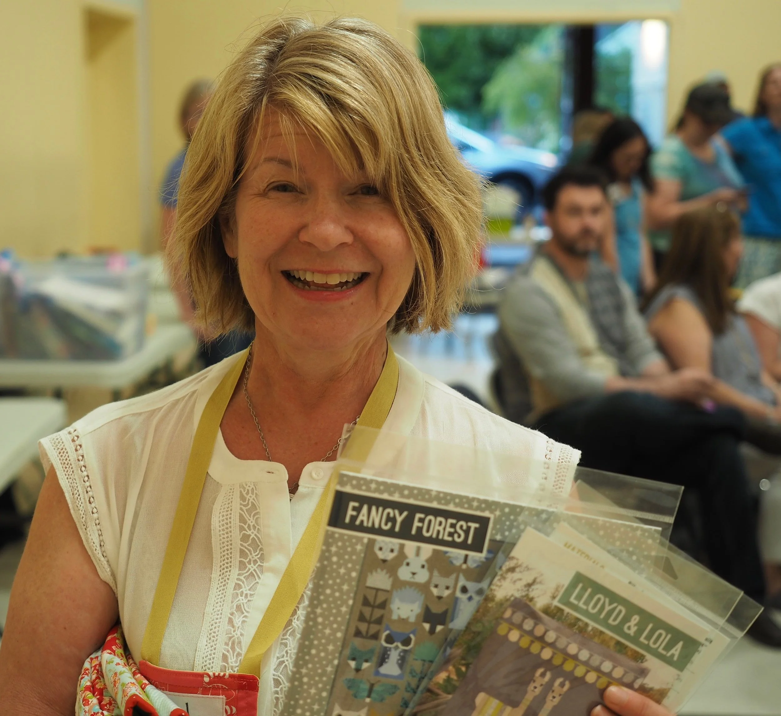 Julie Walters with part of her raffle prize