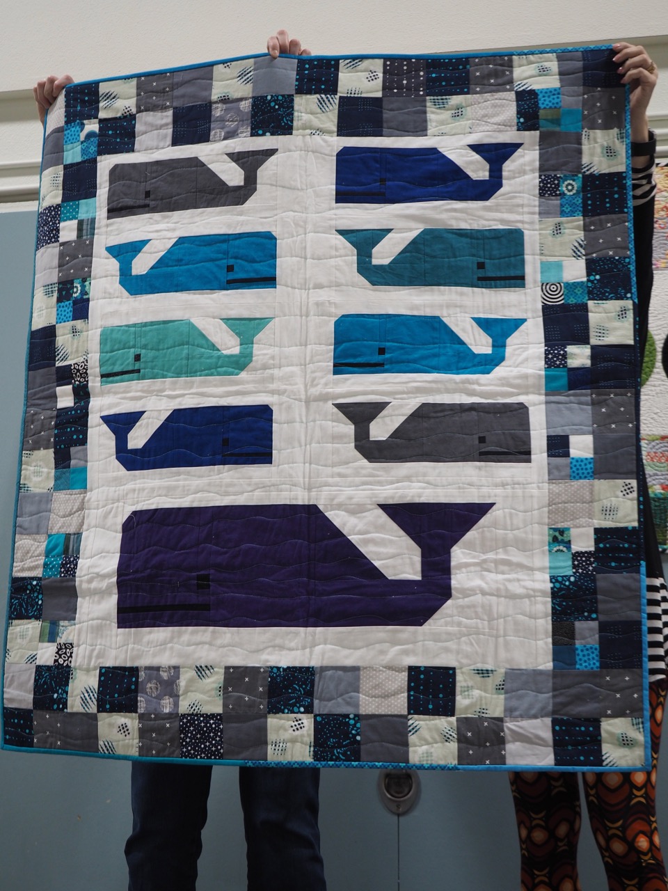 Whale Quilt for Jess by Marika ZImmerly-Beck