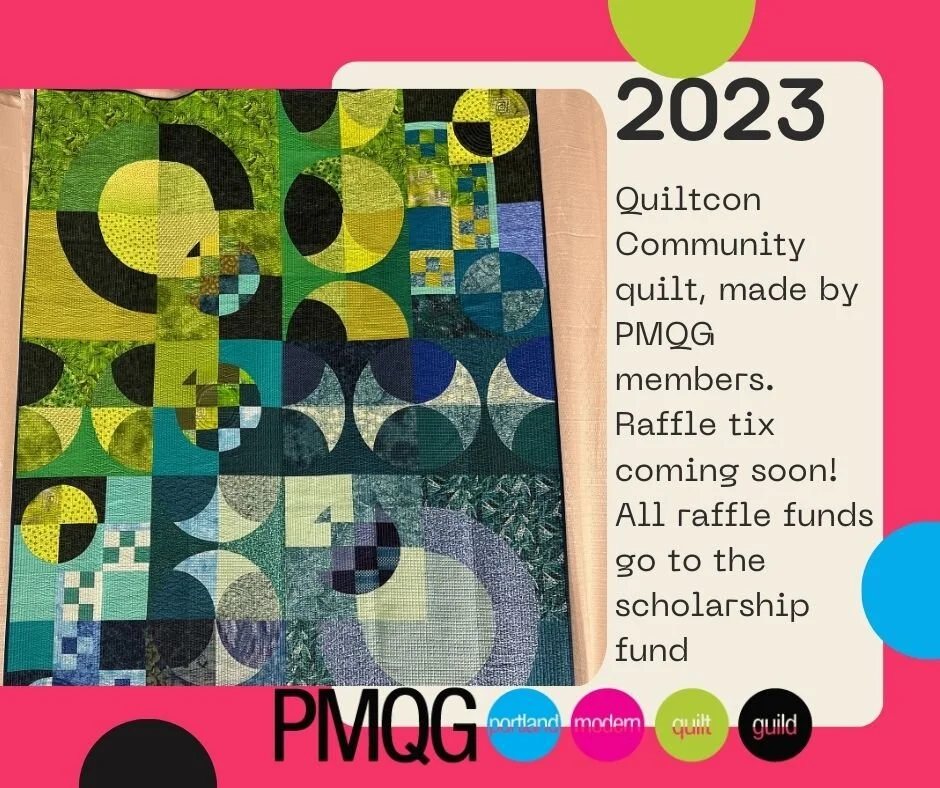 This beautiful quilt could be yours! Raffle tickets are coming soon, for only $5! All funds go to the scholarship program. Tickets will be available in the PMQG shop. More info coming soon!
#portlandmqg #modernquilts #groupquilt #CommunityFirst