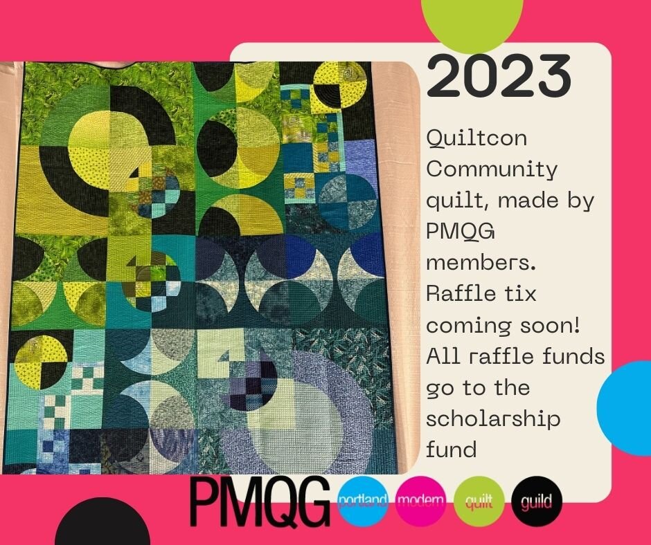 This beautiful quilt could be yours! Raffle tickets are coming soon, for only $5! All funds go to the scholarship program. Tickets are available in the PMQG shop. 
#portlandmqg #modernquilts #groupquilt #CommunityFirst