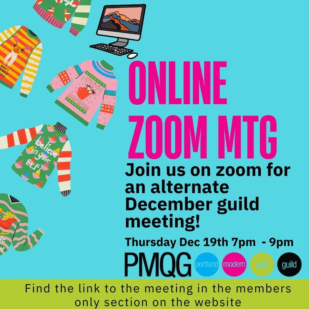 Can't make it to the in-person meeting for December? No worries, we've got you covered! Rosanne Hatfield and Amy Dame are hosting an online meeting during the in-person meeting. Sign-ups are open now for the mug rug swap, mailing version! 

If you'll