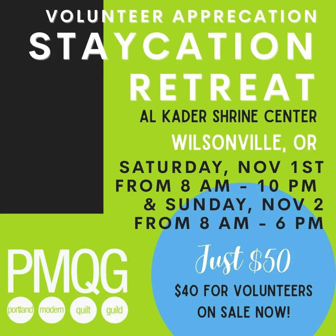 🧵 PMQG Volunteer Appreciation Staycation Retreat! 🧵

📅 Saturday, Nov 1 (8AM&ndash;10PM) &amp; Sunday, Nov 2 (8AM&ndash;6PM)
📍 Accessible location with ramp, elevator &amp; accessible restrooms
💰 Just $50 for both days &ndash; only $40 for 2024-2