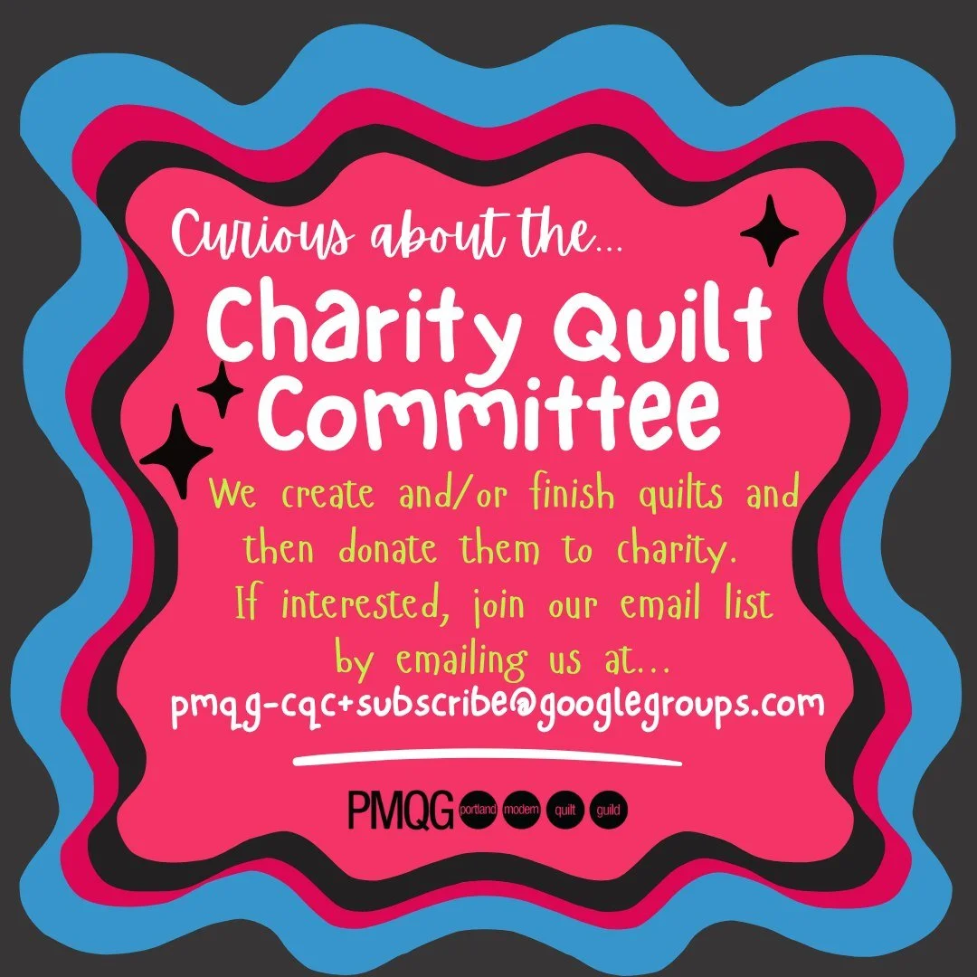PMQG Charity Quilt Committee

🧵✨ Love quilting? Want to give back?

Join the Charity Quilt Committee and help us bring comfort to those who need it most. We create and finish quilts for:

- Camp Erin (grieving kids)
- Rose Haven (day shelter for wom