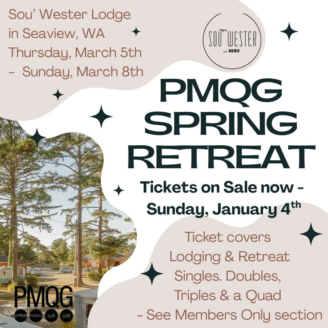 PMQG 2026 Spring Retreat - Now on Sale!

Sou&rsquo; Wester Lodge | Seaview, Washington - https://souwesterlodge.com/
Thursday, March 5 (3:00 PM) &ndash; Sunday, March 8 (11:00 AM)

Escape to the Washington Coast and join your fellow PMQG members for 