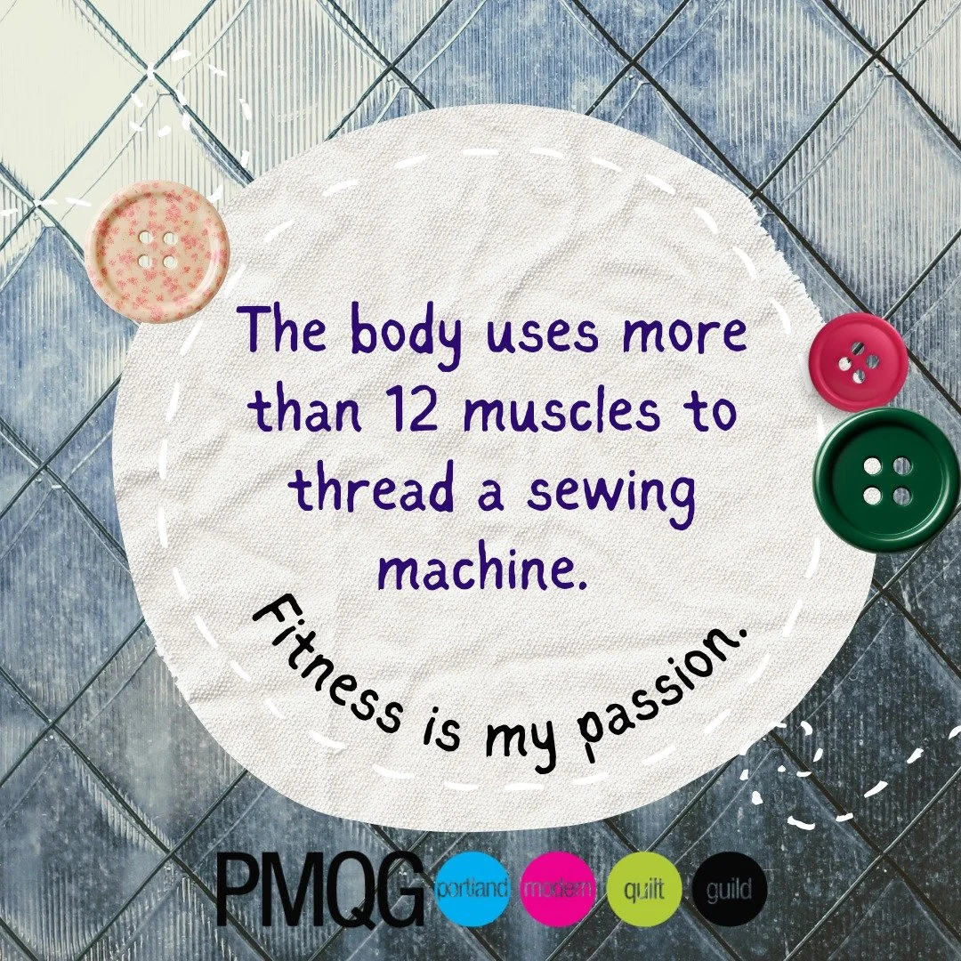 💪🧵 Fitness is my passion 🧵💪

Ready to work those threading muscles? 😄
🎉 PMQG Sew Day is happening soon!

📅 Saturday, February 7th
🕙 10:00 AM &ndash; 4:00 PM
📍 Mill End Store
4955 SW Western Ave, Beaverton, OR

💙 Free for PMQG members

Bring
