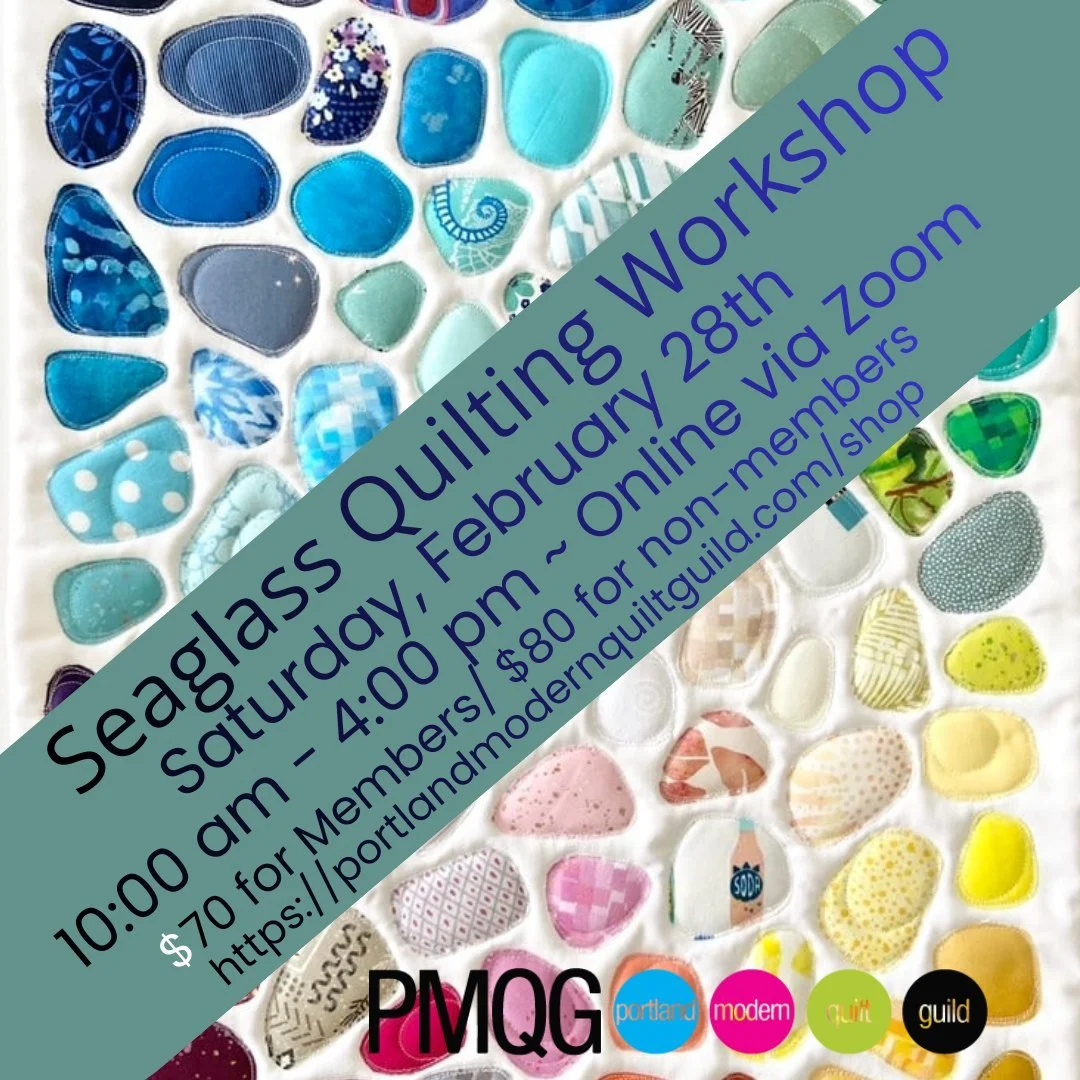 ✨ February Workshop: Seaglass Quilting Workshop✨
with Allie (@exhaustedoctopus)

📅 Saturday, February 28
⏰ 10:00 AM &ndash; 4:00 PM
💻 Live Online via Zoom

Ready to build new design skills and expand your creative practice?

Seaglass quilting is a 