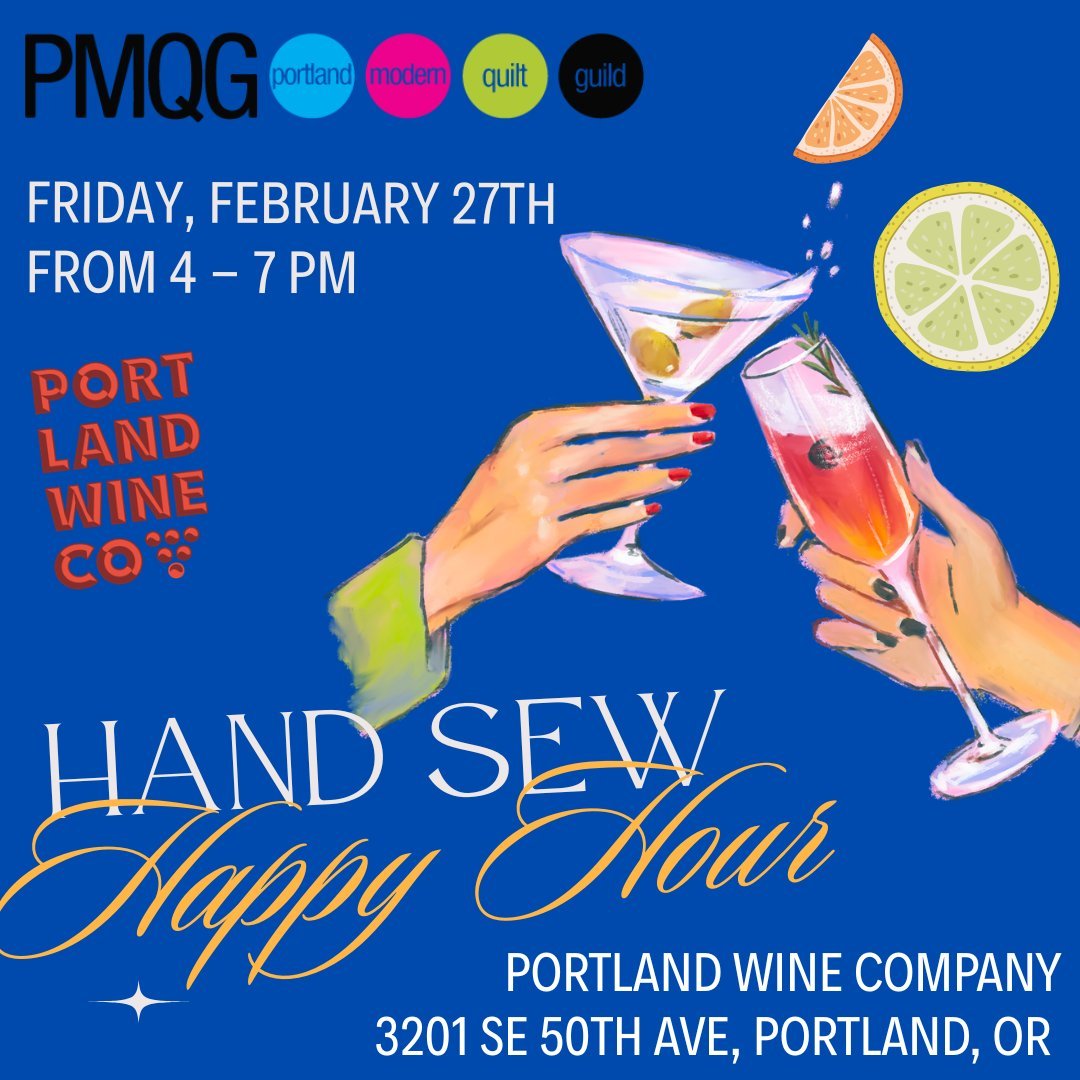 🧵❄️ February Stitching at Hand Sew Happy Hour! 🍷✨

Shake off the winter chill and warm up with an evening of stitching, sipping, and good company at Hand Sew Happy Hour! Whether you&rsquo;re hand quilting, binding, or just happy to sit and stitch w