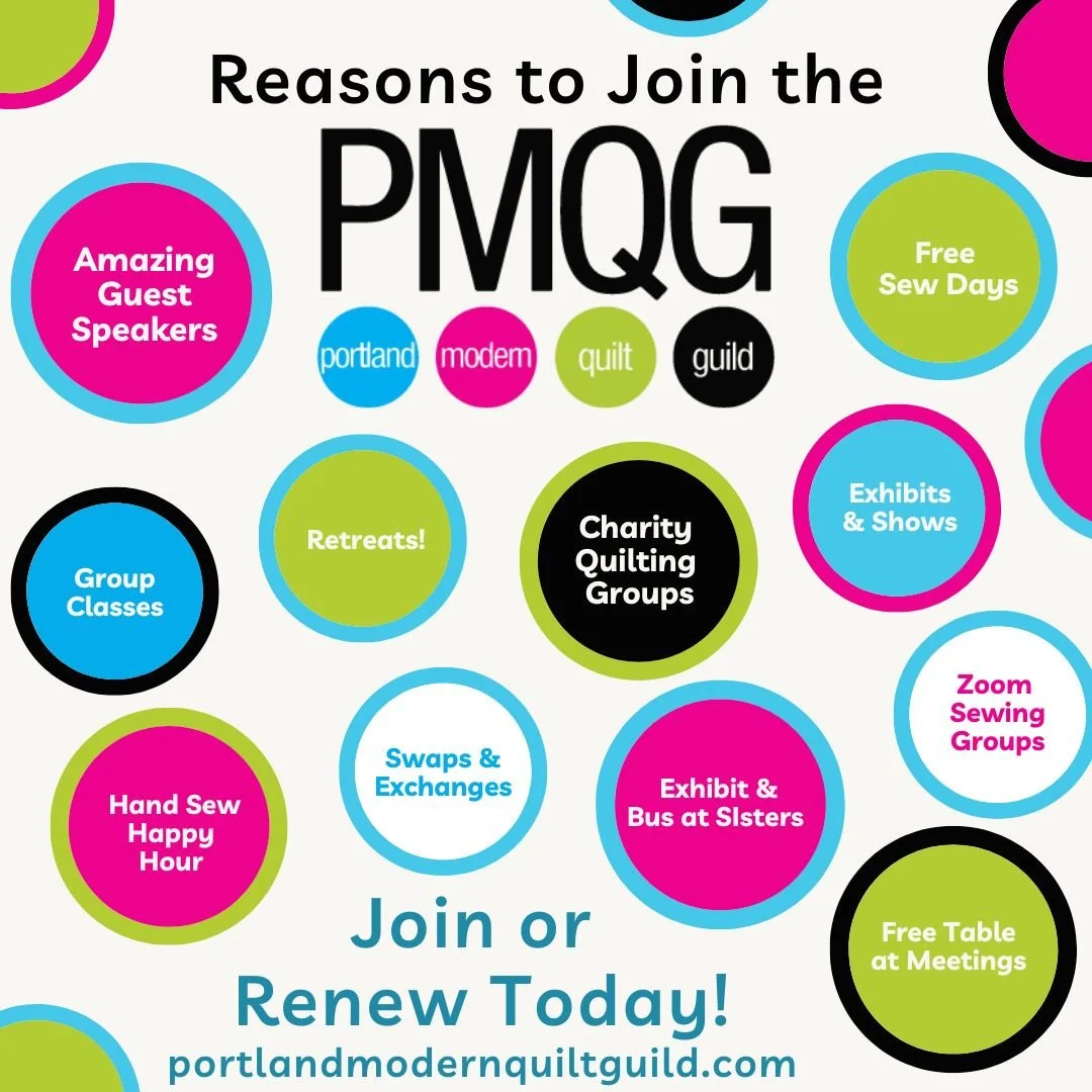 🧵✨ 2026 PMQG Memberships On Sale! ✨🧵

Join (or renew!)and enjoy a full year of quilting, community, and creativity.

Your membership includes:

&bull; Full membership in the national MQG and all of their benefits
&bull; Monthly Sew Days
&bull; Mont
