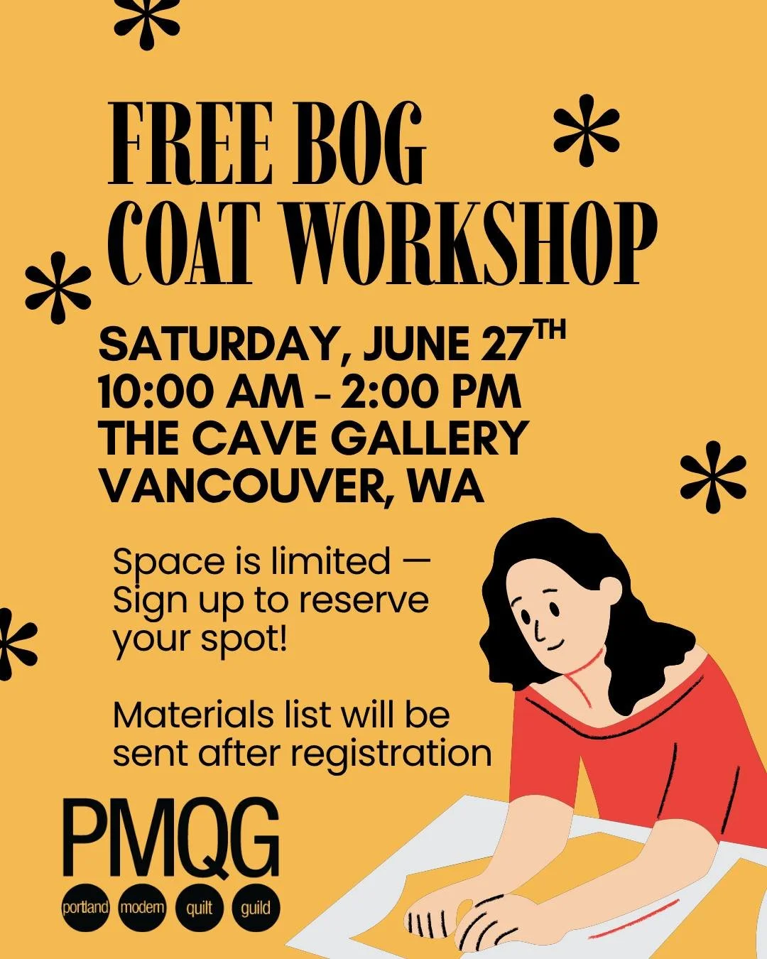 🧥✨ Bog Coat Workshop ✨🧥

Ready to make a garment that's as fun to wear as it is to create?

Join us for our Bog Coat Class and learn how to transform simple fabric and straight-line sewing into a comfortable, stylish jacket. This beginner-friendly 