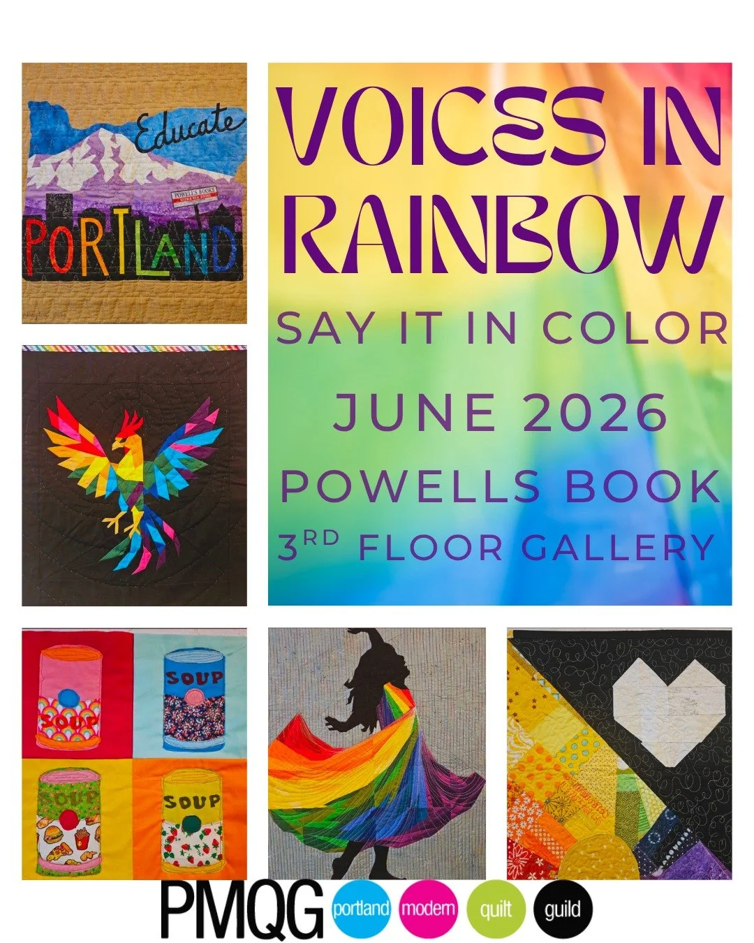 🌈 Celebrating FIVE Years of Rainbow Quilt Love at Powell&rsquo;s Books! 🌈

For five years, rainbow quilts have poured from our hearts into this incredible annual exhibition, and it continues to be one of the greatest honors to help bring it to life