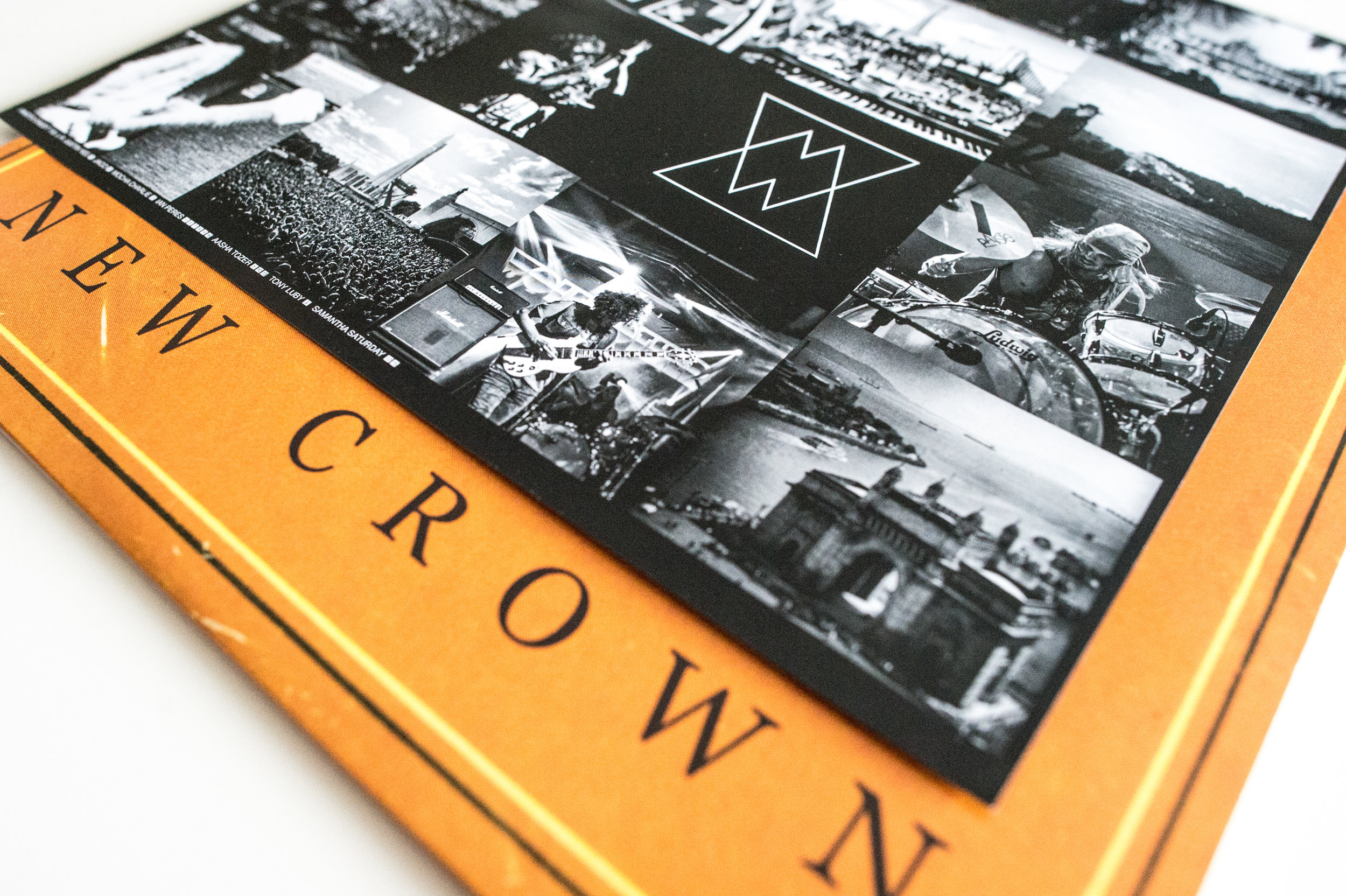 Wolfmother "New Crown" vinyl packaging, photos below and to the right of logo