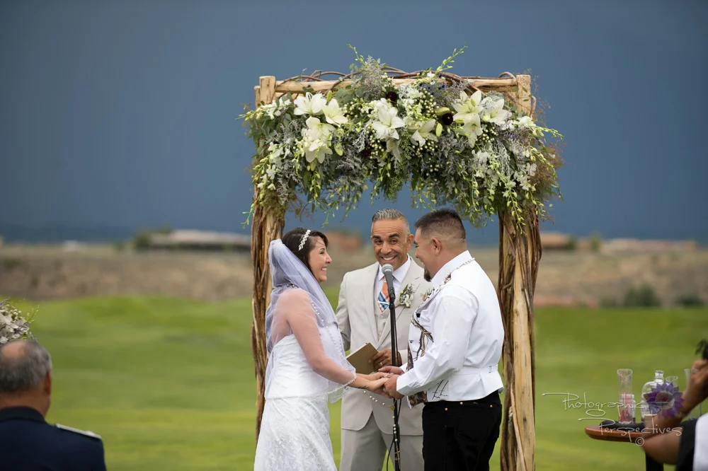 complete wedding, camo wedding, outdoor wedding