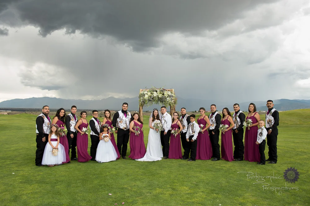complete wedding, camo wedding, outdoor wedding