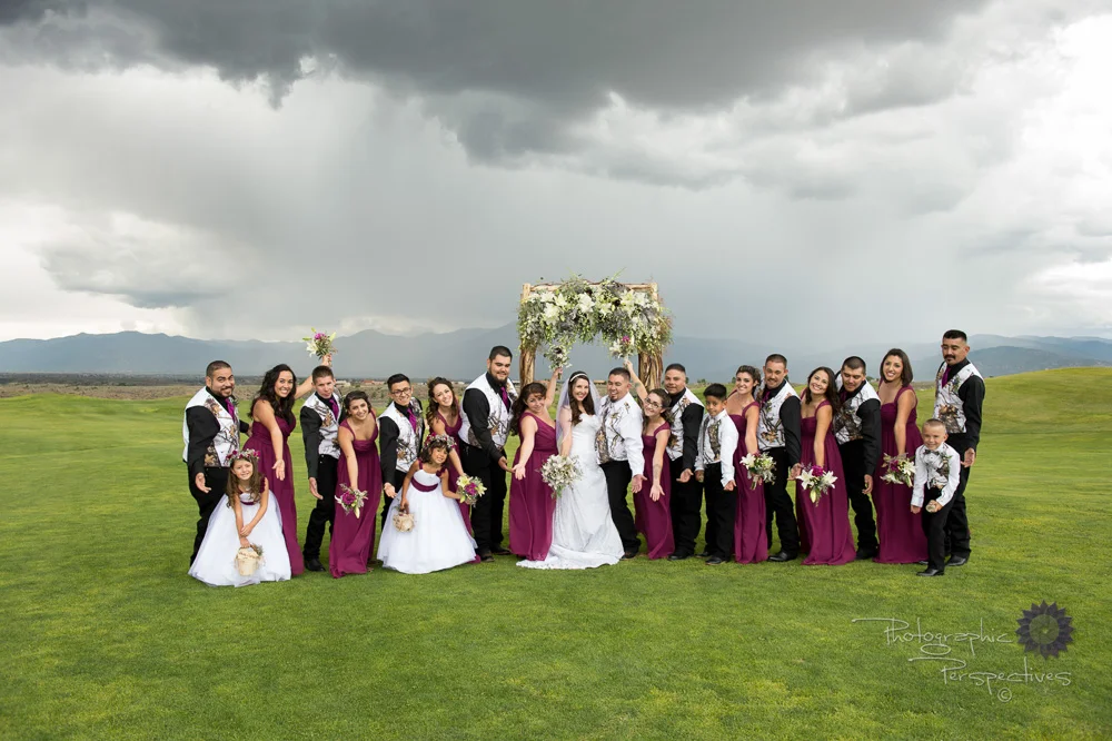 complete wedding, camo wedding, outdoor wedding
