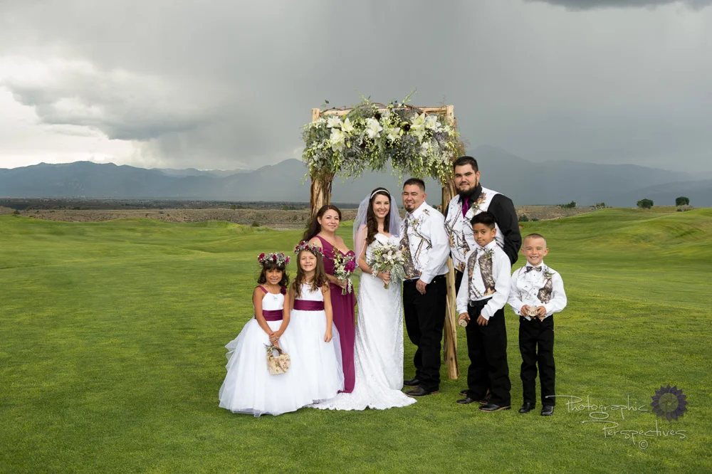 complete wedding, camo wedding, outdoor wedding