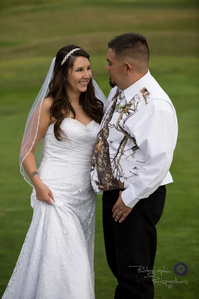 complete wedding, camo wedding, outdoor wedding