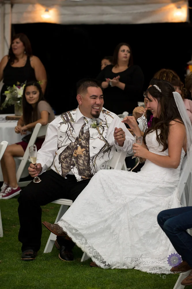 complete wedding, camo wedding, outdoor wedding