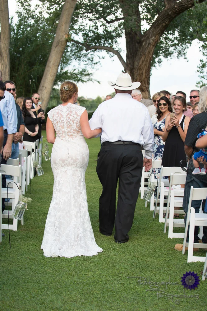 Photographic Perspectives | Walking down the asile | Father Daughter | Wedding Ceremony | Albuquerque Wedding Photography