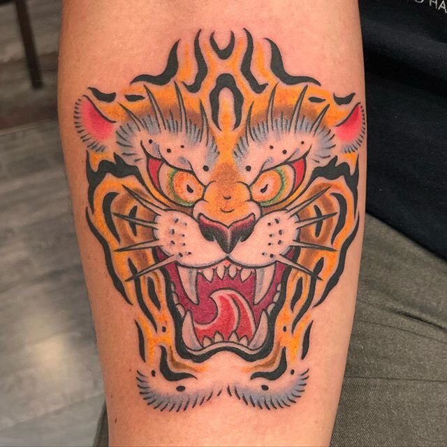 Fun one yesterday! Thanks Tim #tattoo#tiger#tigertattoo#grrmeow