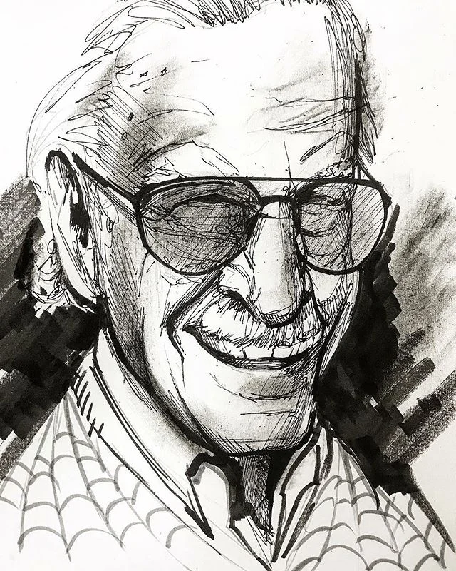 Sad day in the comic book world... Stan Lee brought us characters like Spider-Man, the Hulk, Iron Man, the X-Men, and so many more... he will be missed, and Marvel movies just won&rsquo;t be the same without his amazing cameos. Quick sketch with pen 