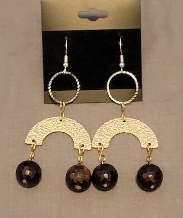 Jewelry Mixed Metals and Garnet Earrings