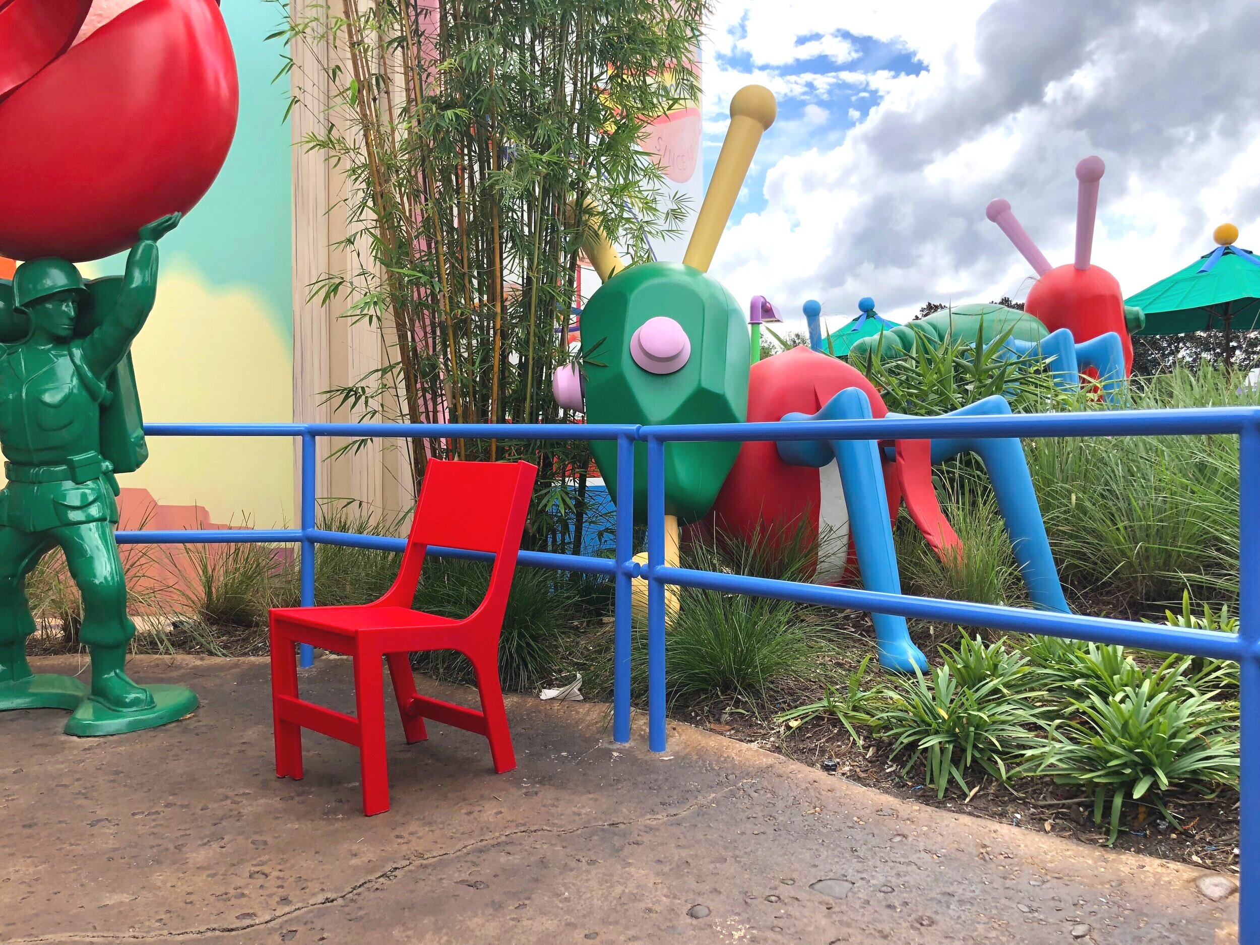  Cootie Bel Bug on site after being installed at Toy Story Land.  