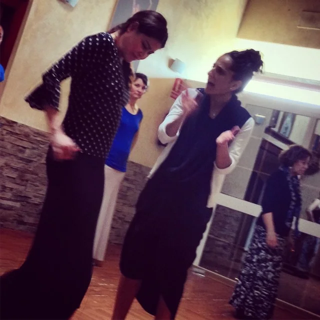 Teaching the Flamenco Tour students
