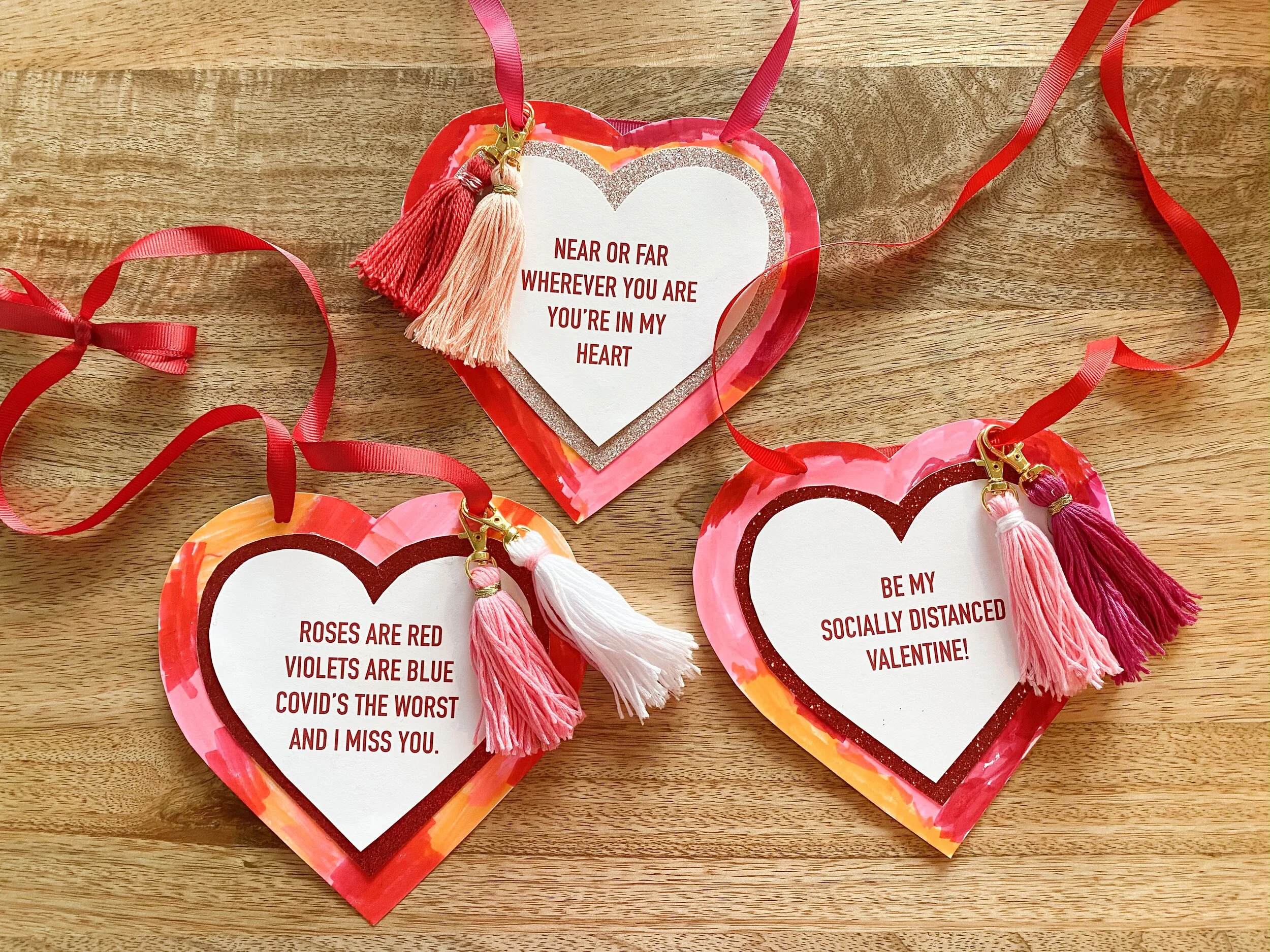 Socially Distanced Door Hanging Tassel Valentines